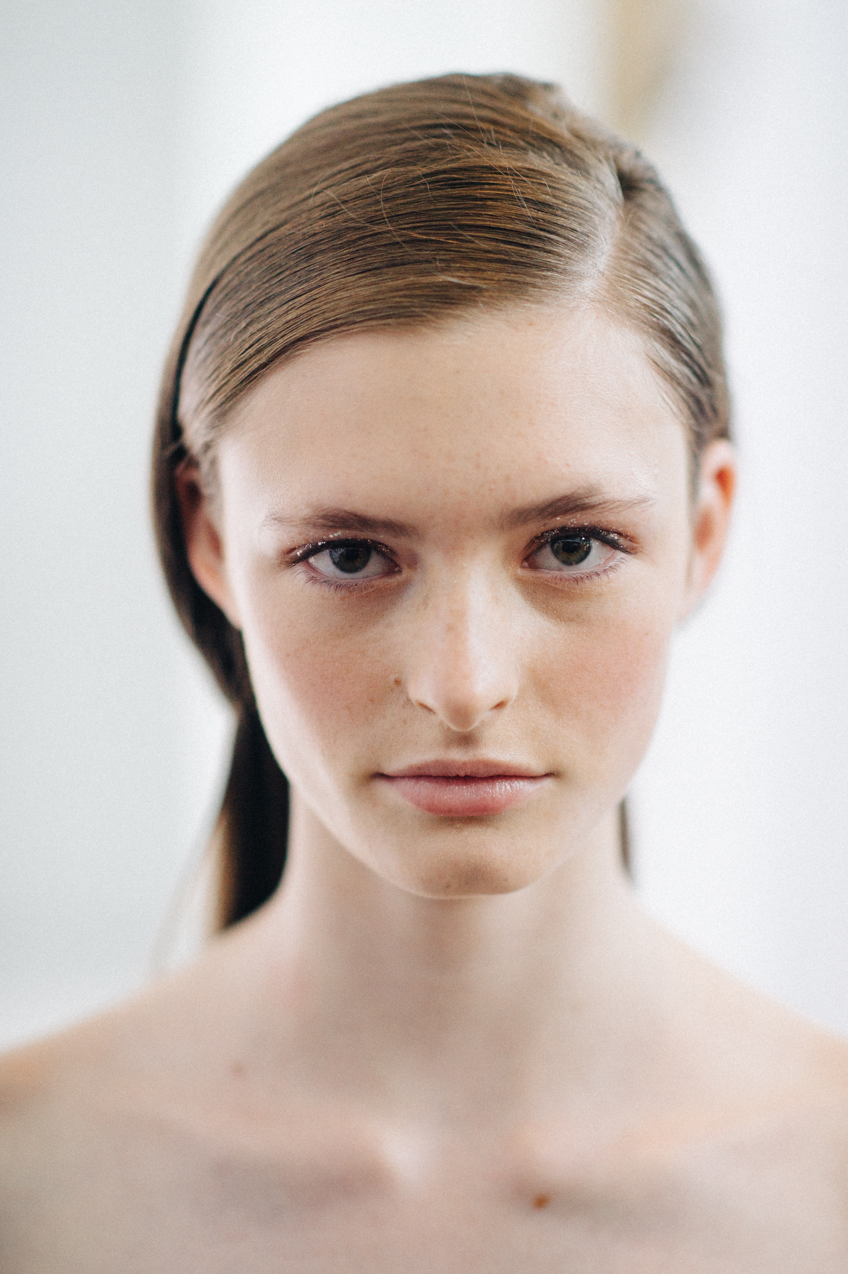 Portrait of a model before the show