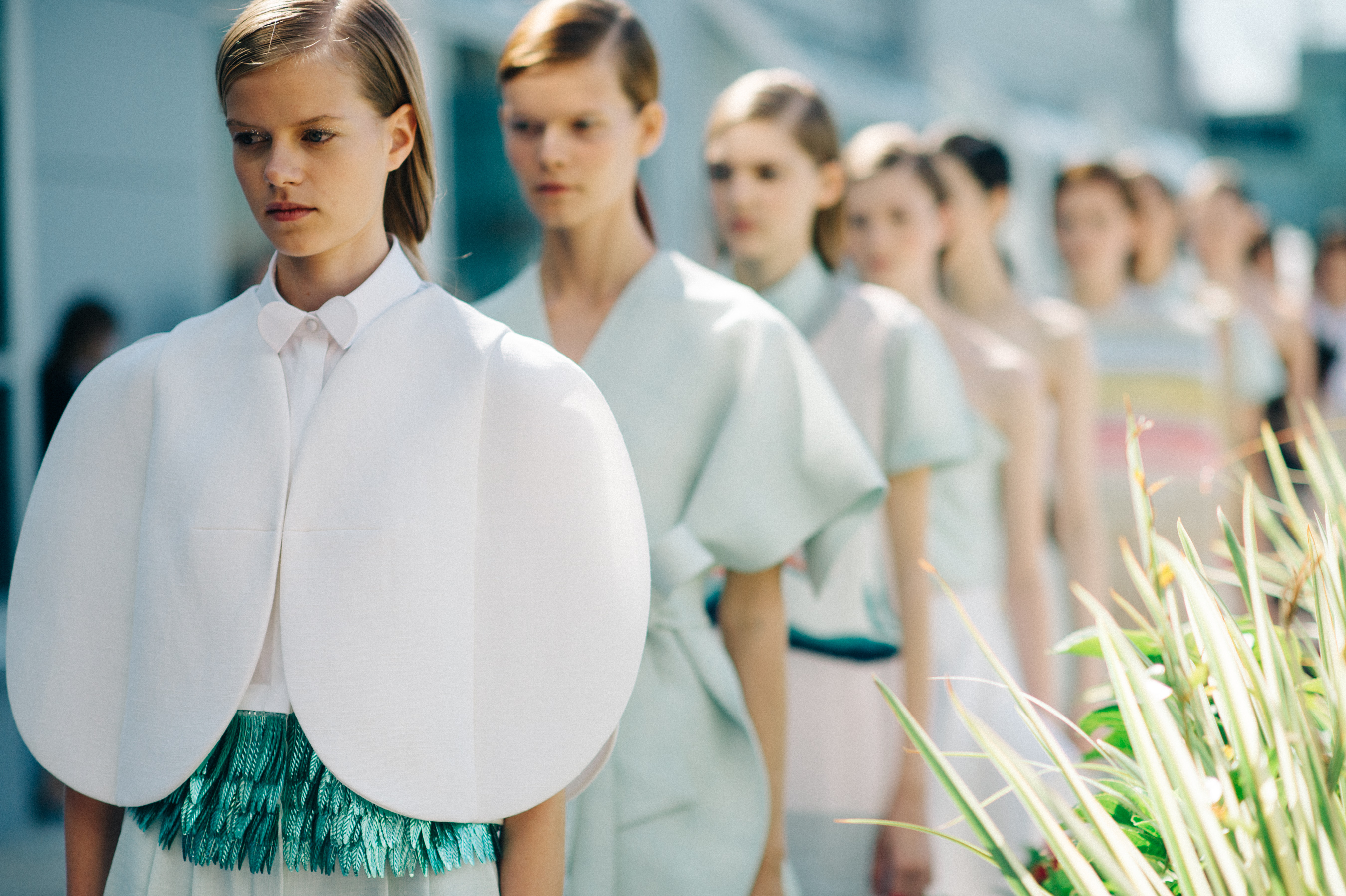 Models lined up before the show