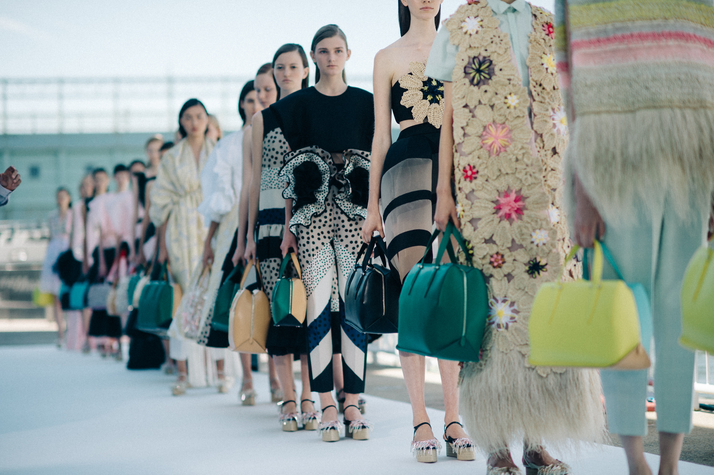 Models lined up before the show