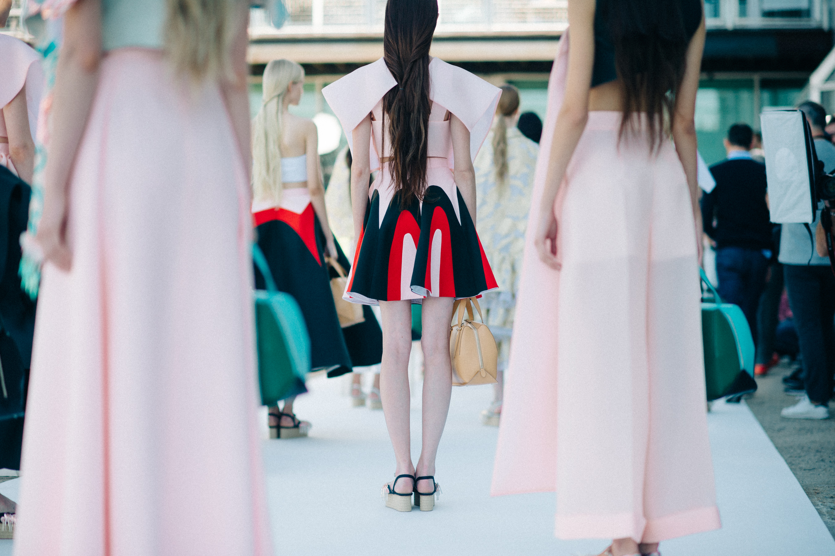 Models lined up before the show