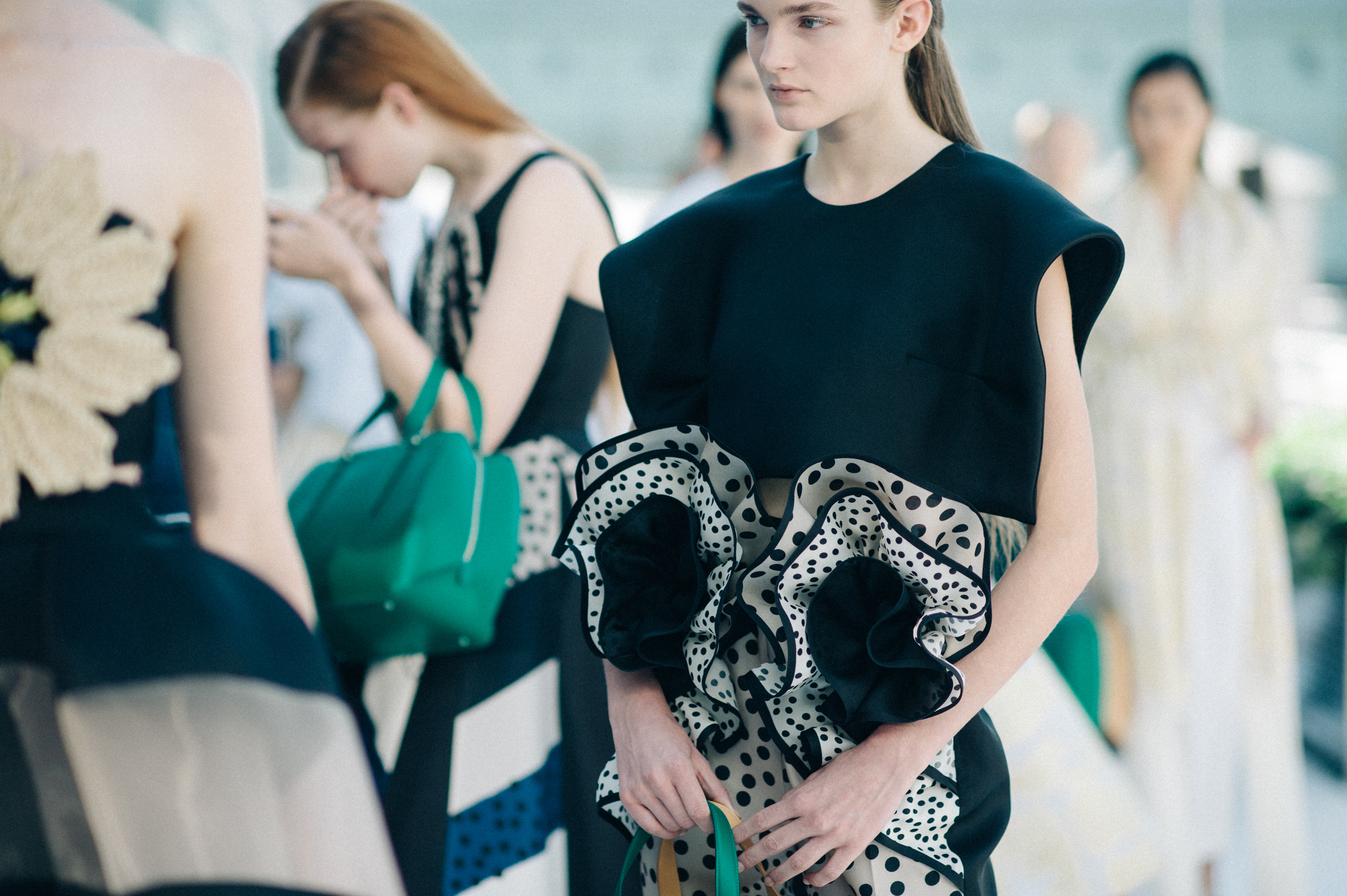 Models lined up before the show