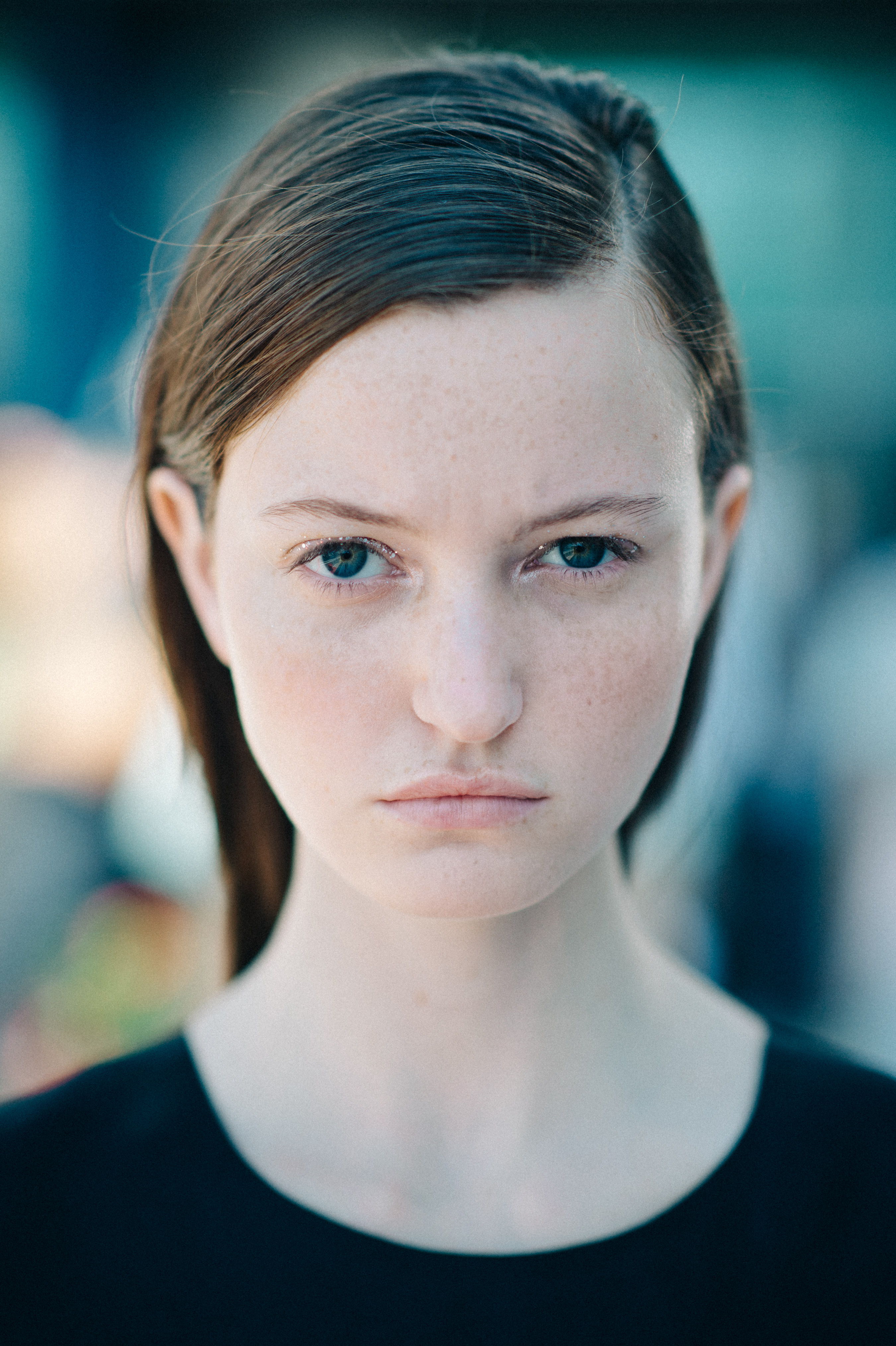 Portrait of a model before the show