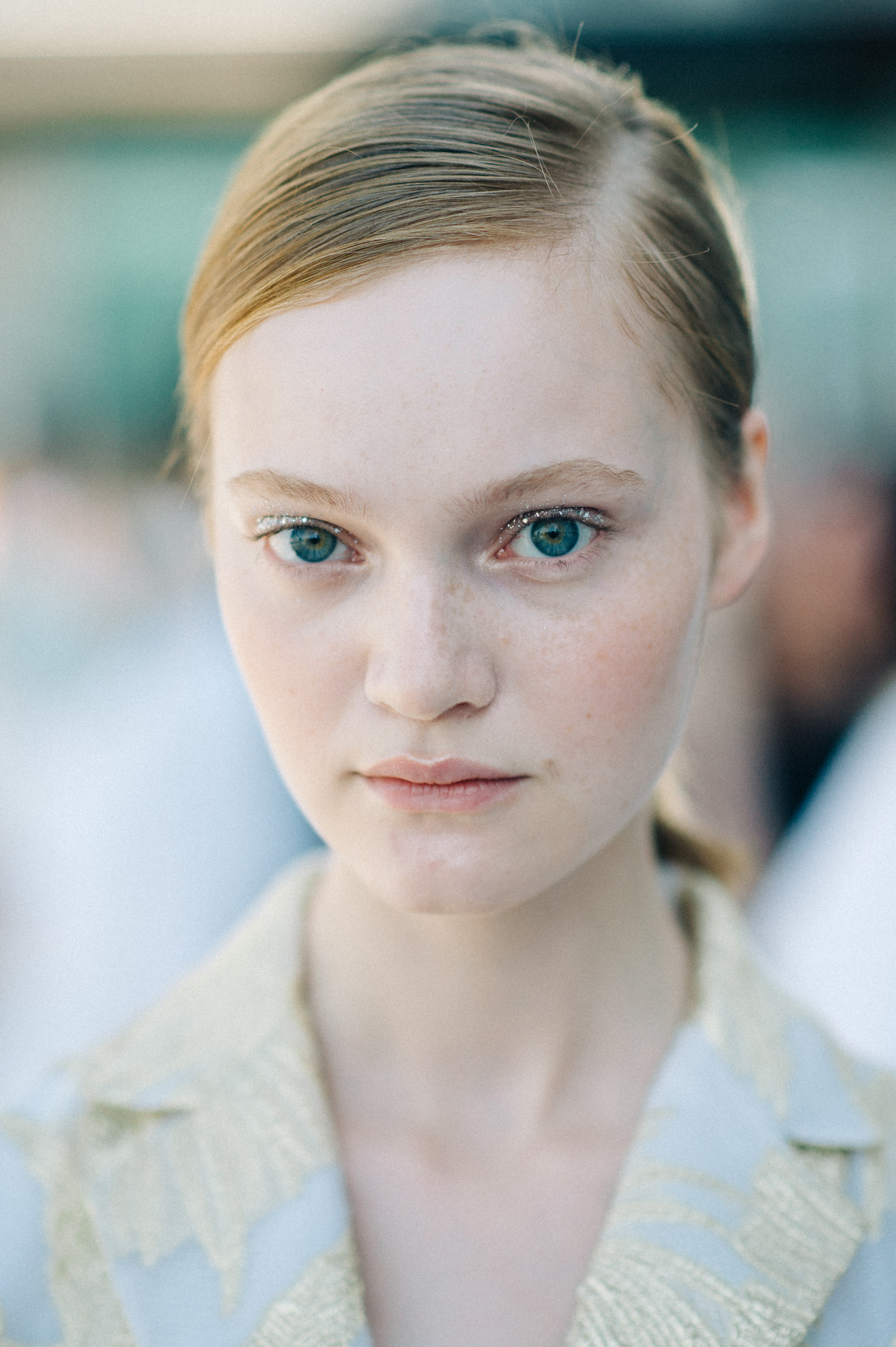 Portrait of a model before the show
