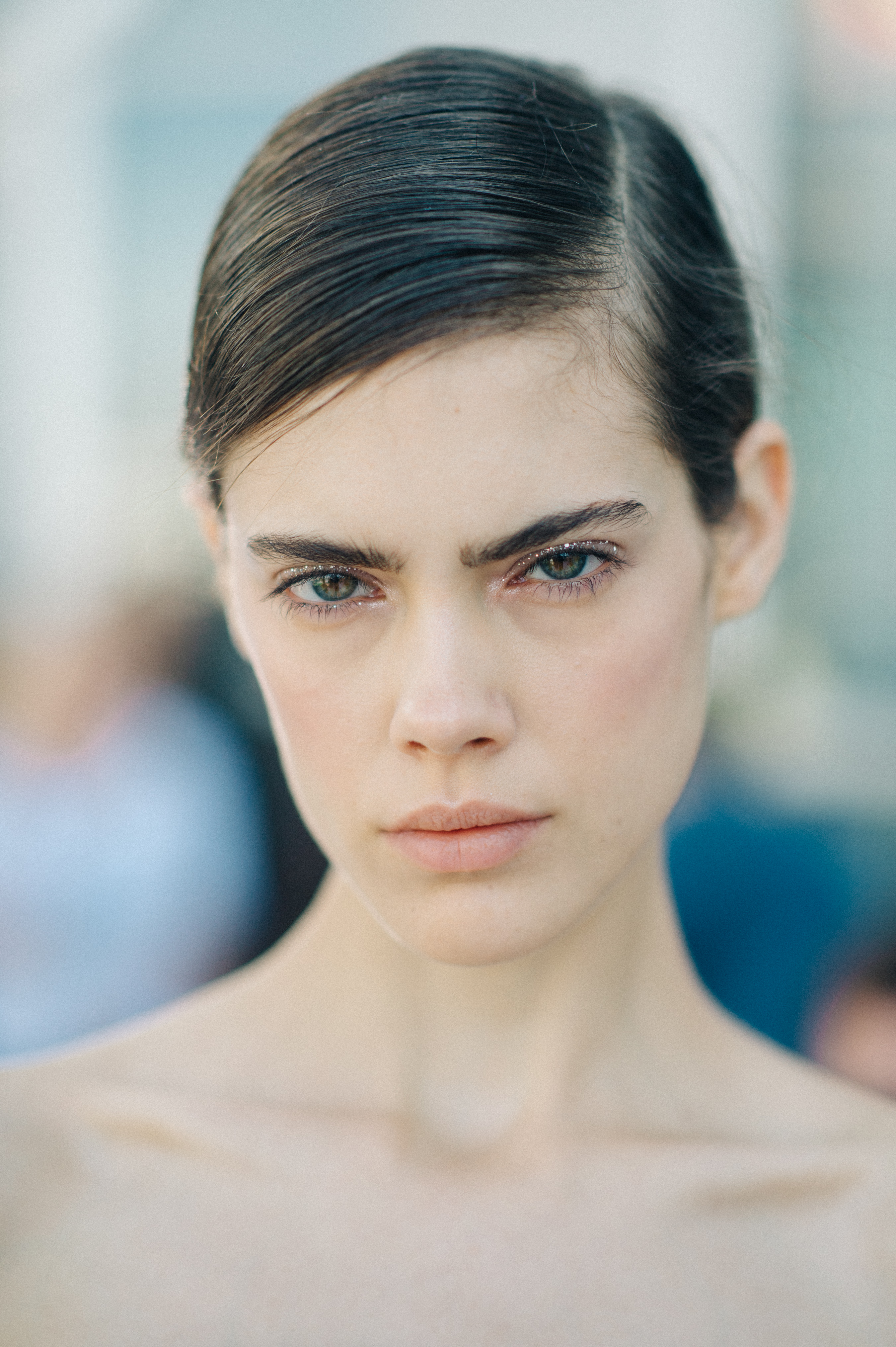 Portrait of a model before the show
