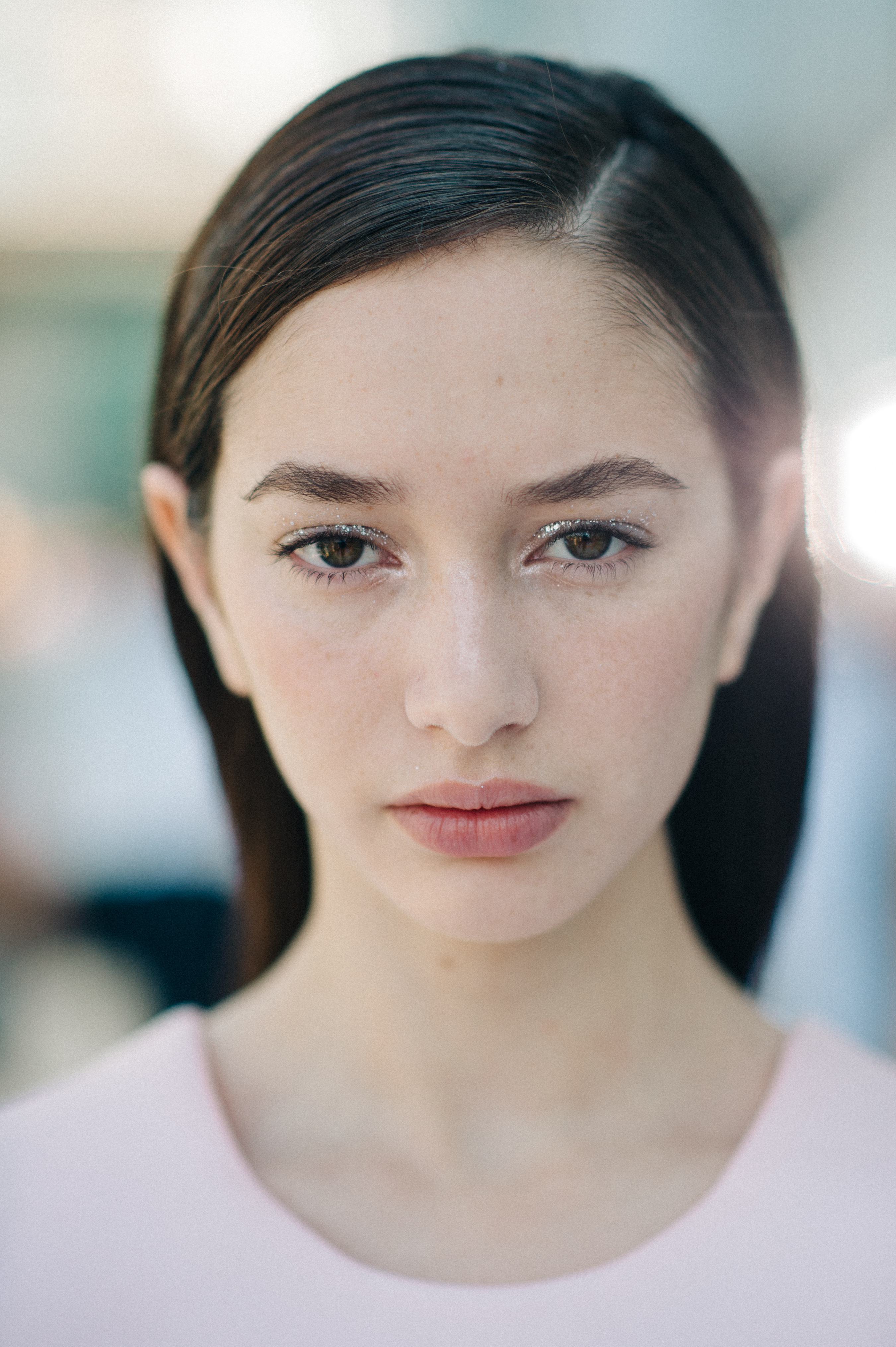 Portrait of a model before the show