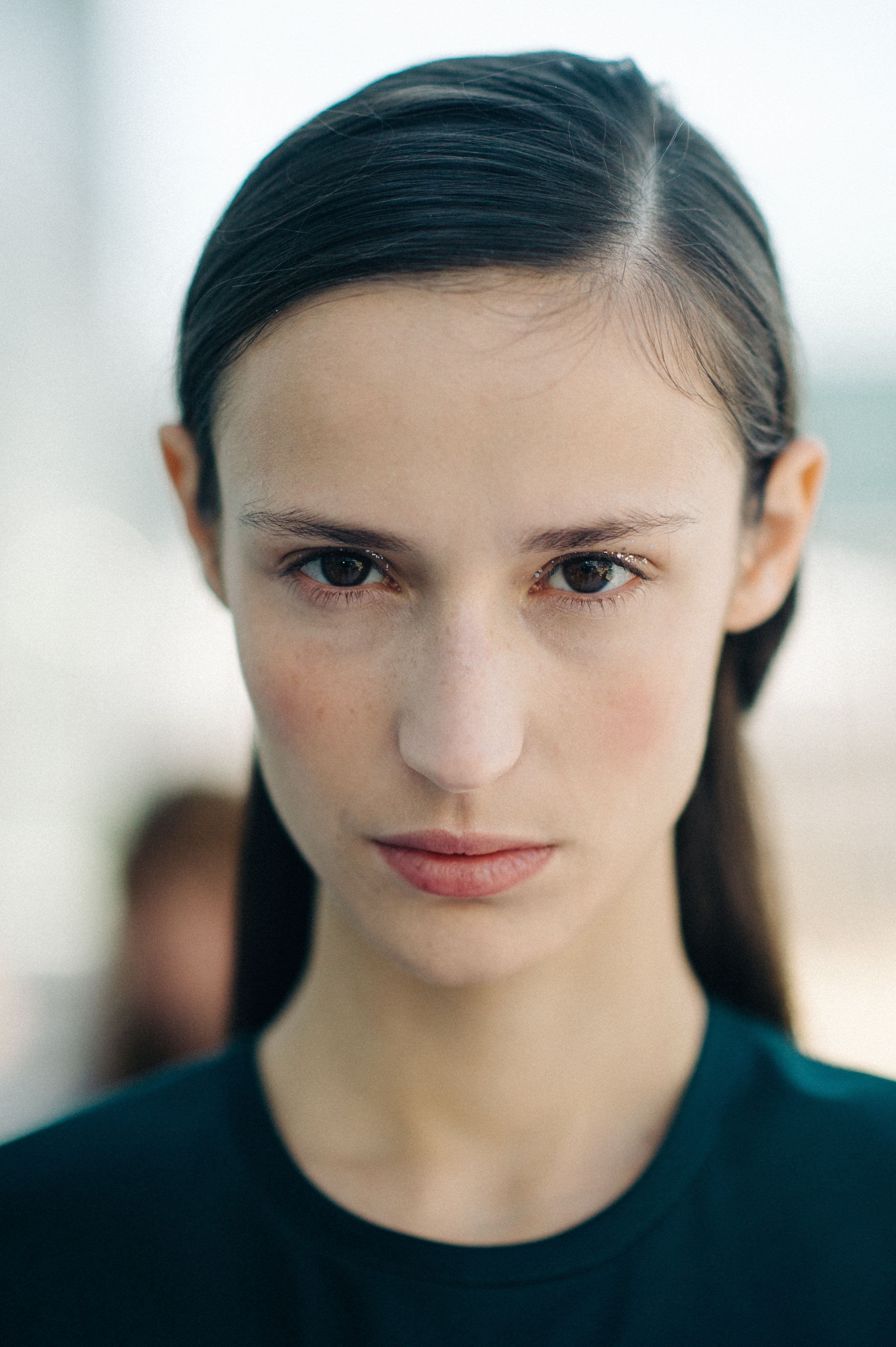 Portrait of a model before the show