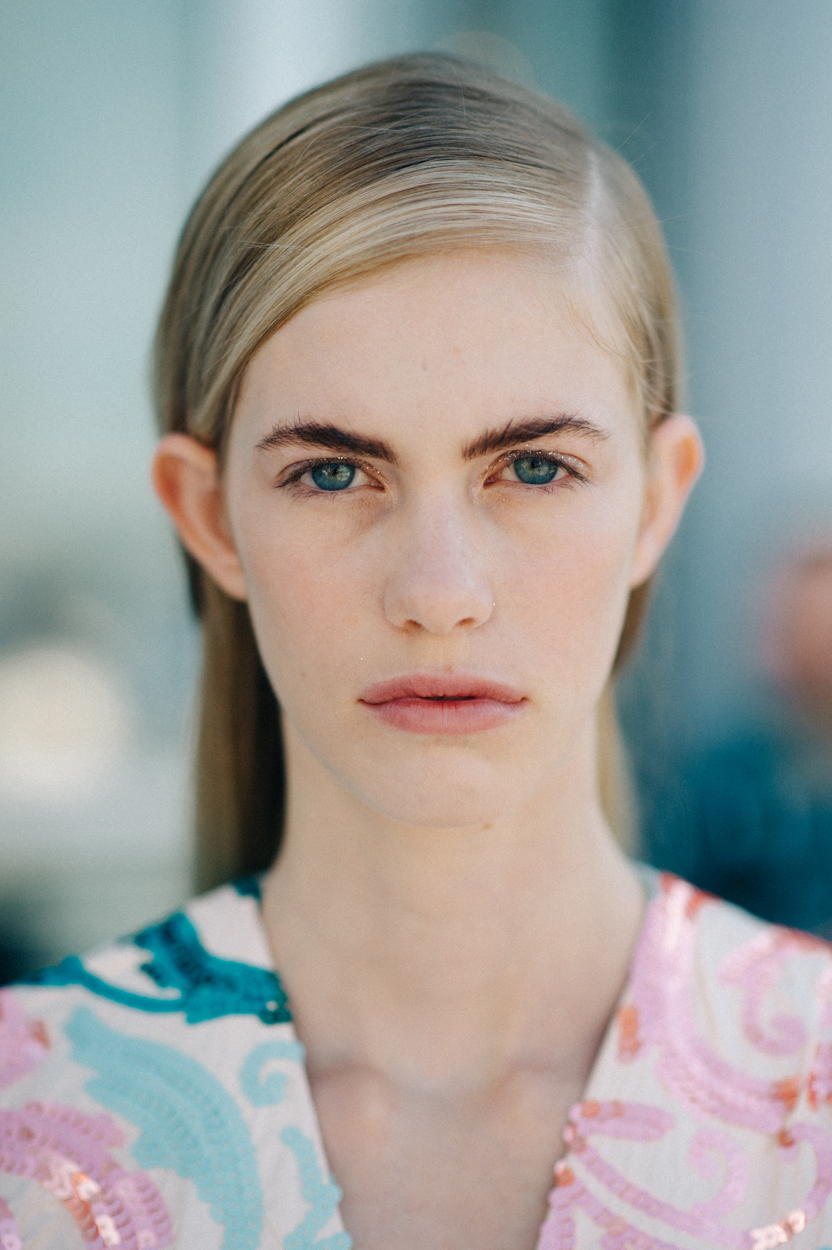 Portrait of a model before the show