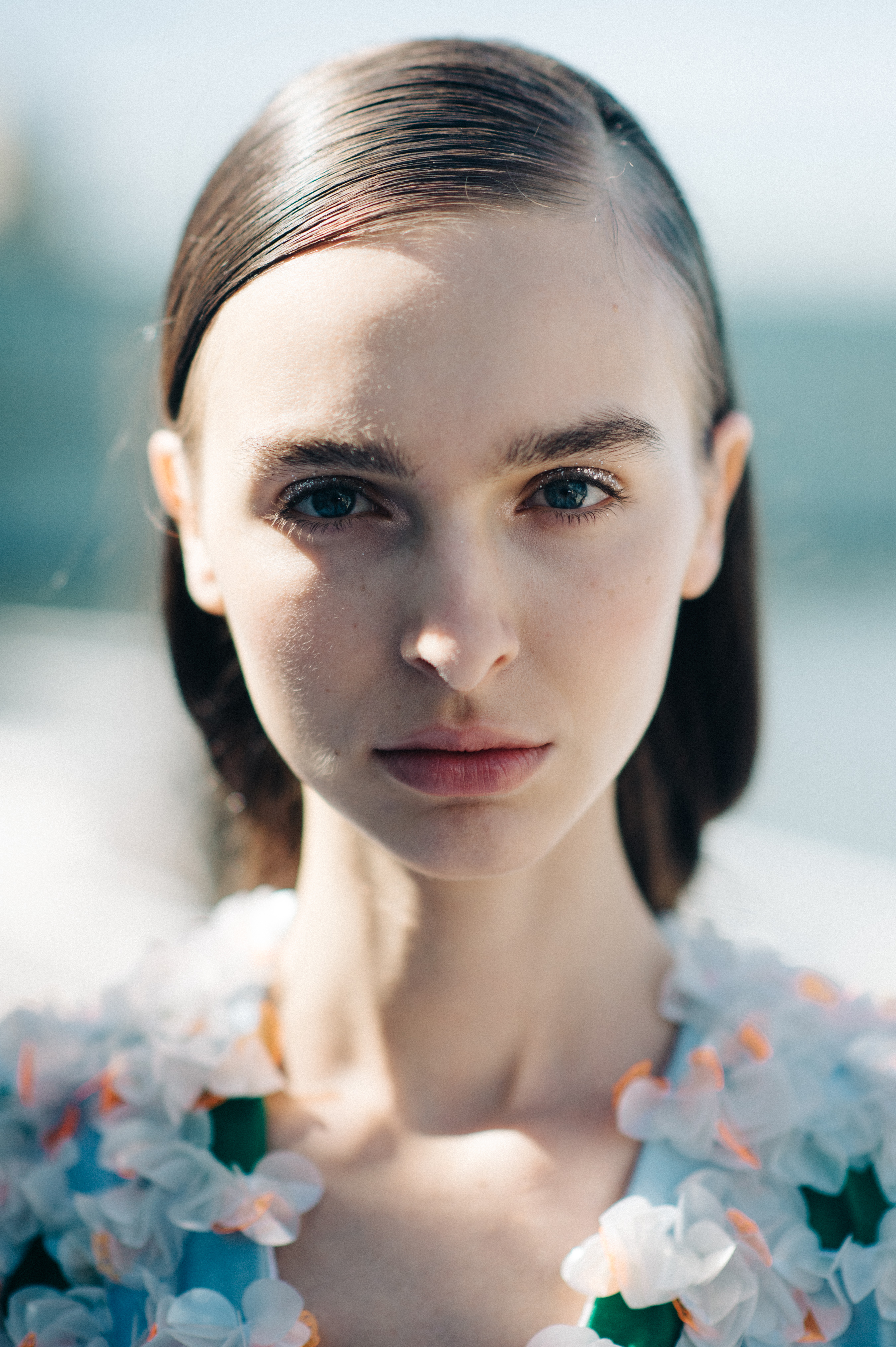 Portrait of a model before the show