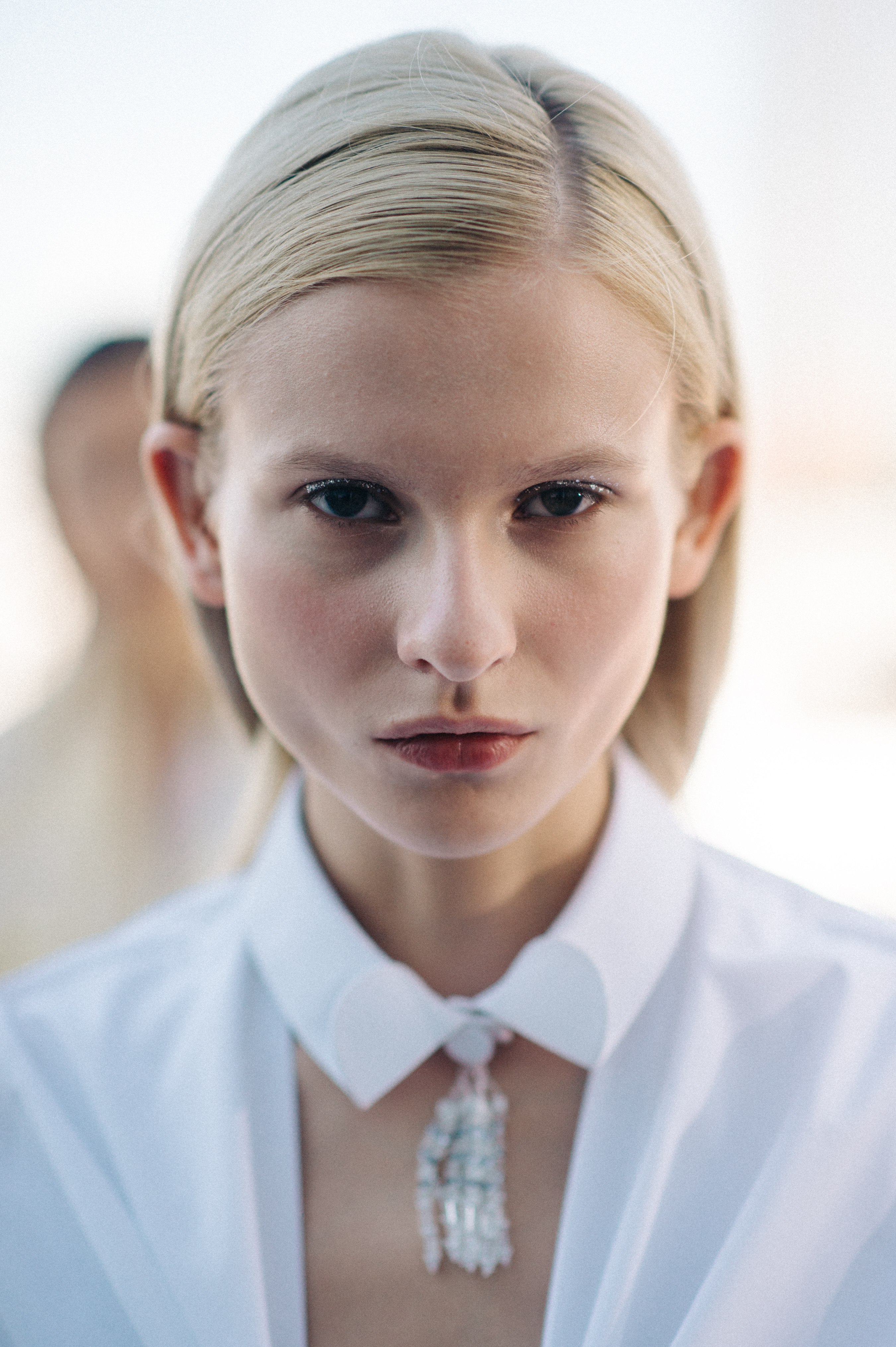 Portrait of a model before the show