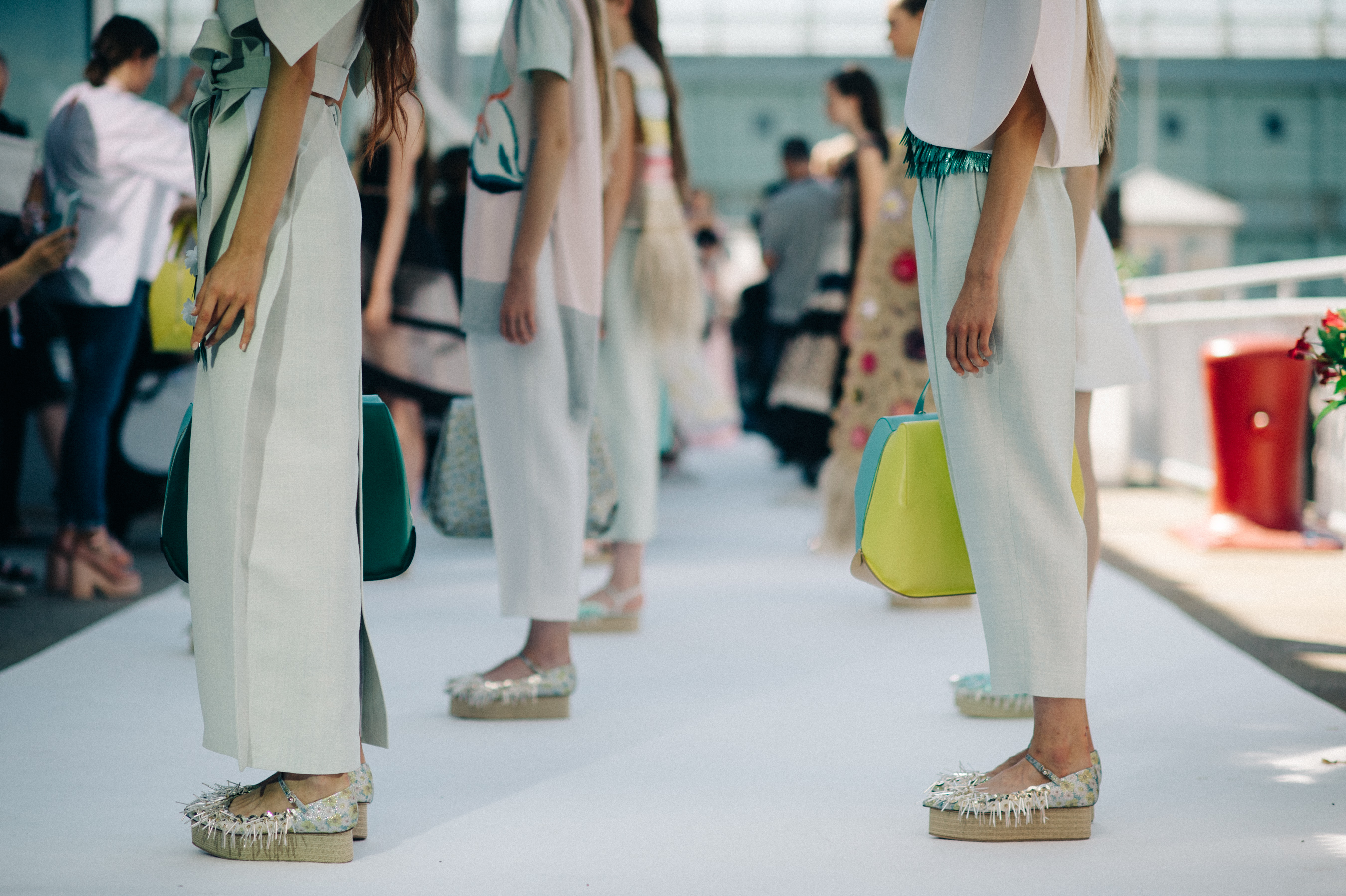 Models lined up before the show