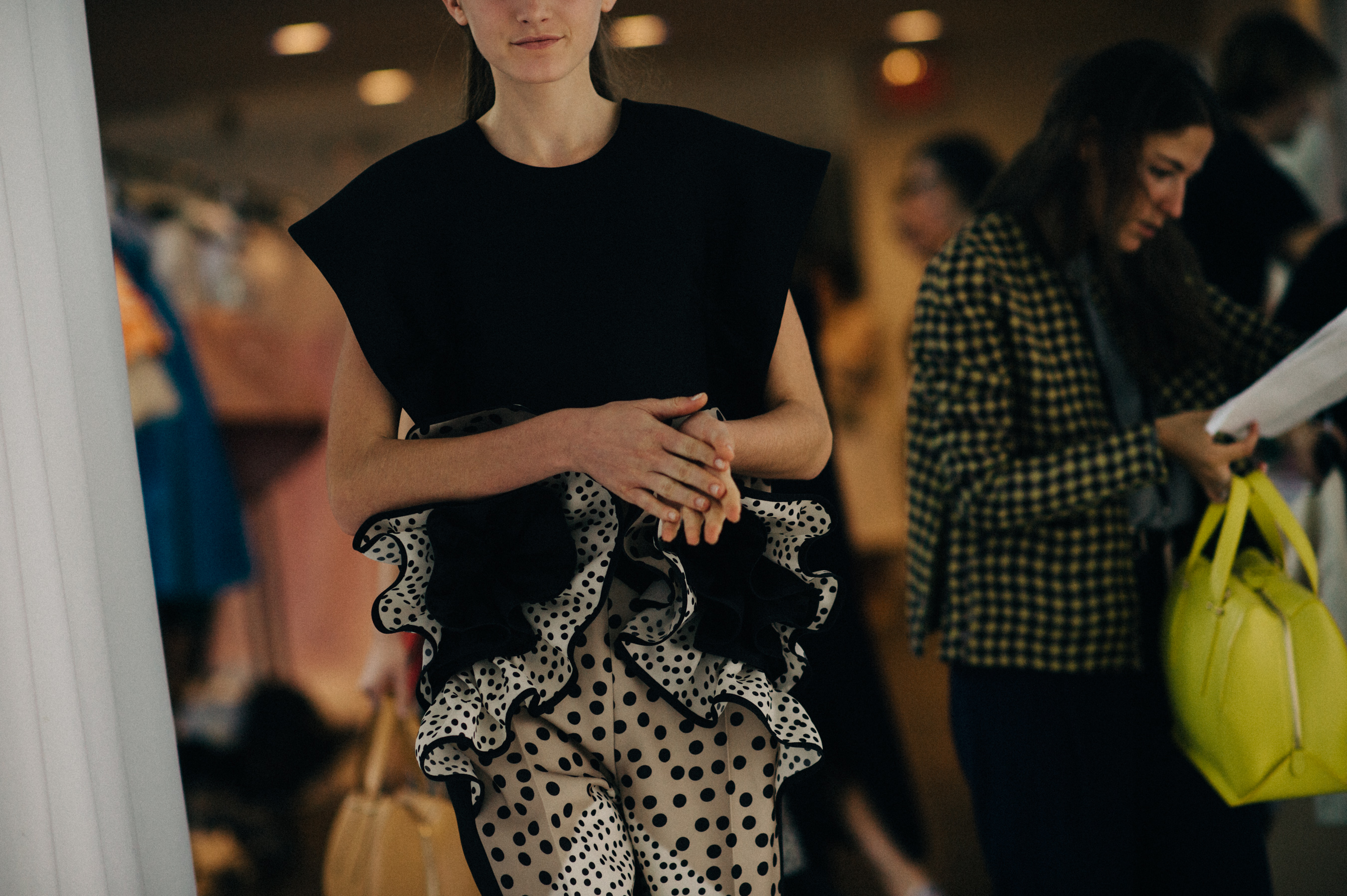Model dressed before the show