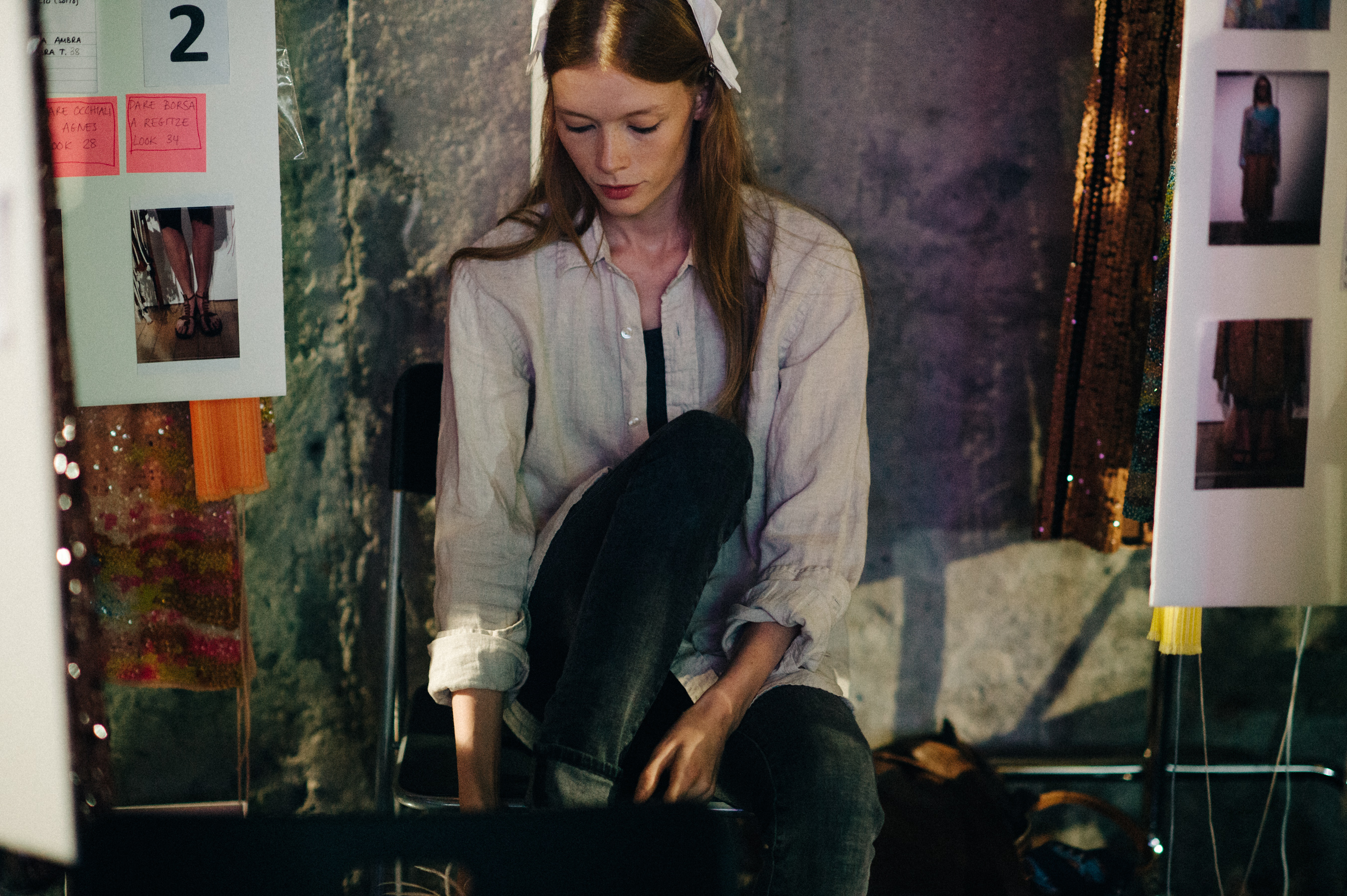 Swedish model before the show