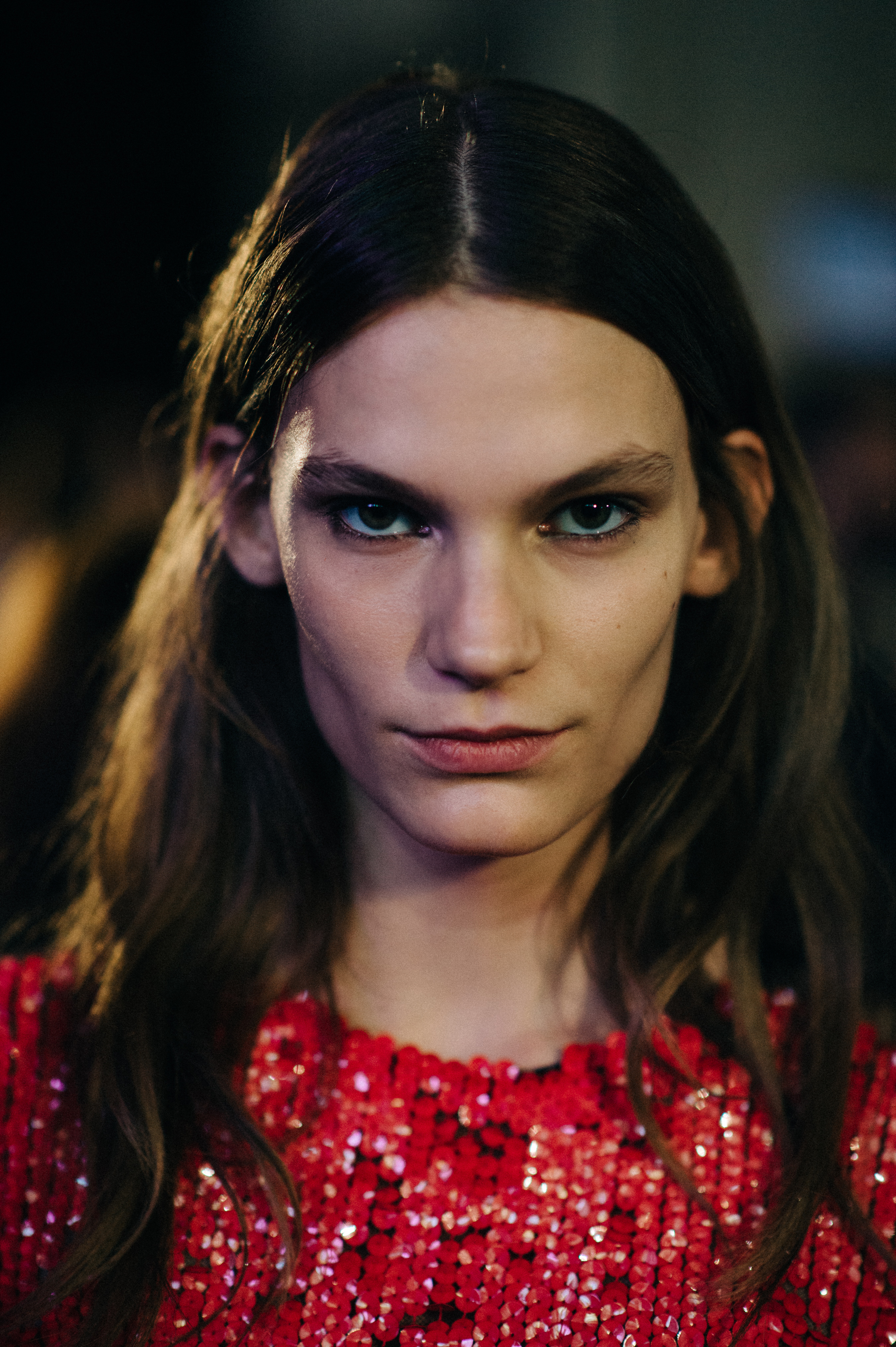 Portrait of a model before the show