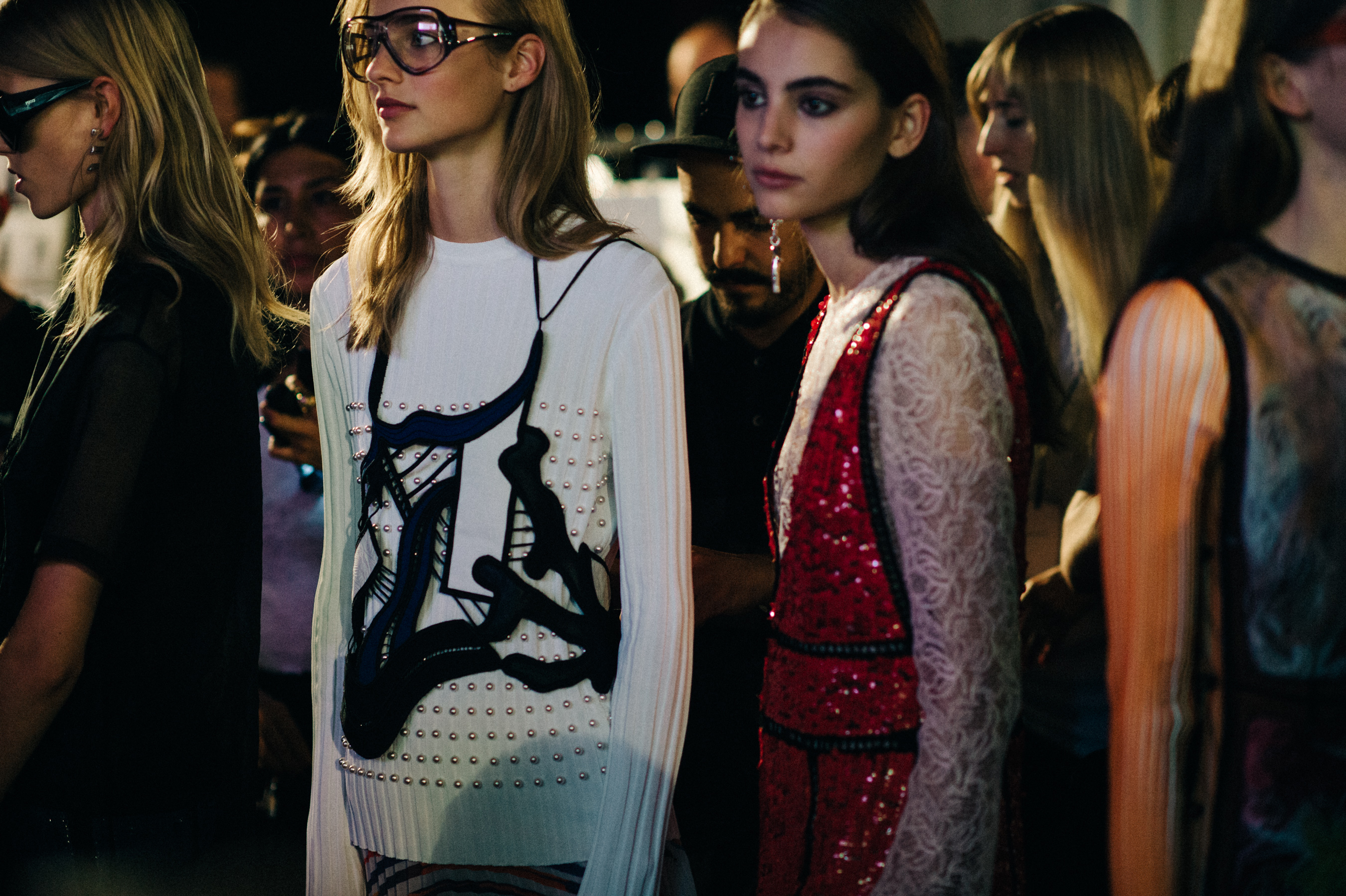 Models lined up before the show