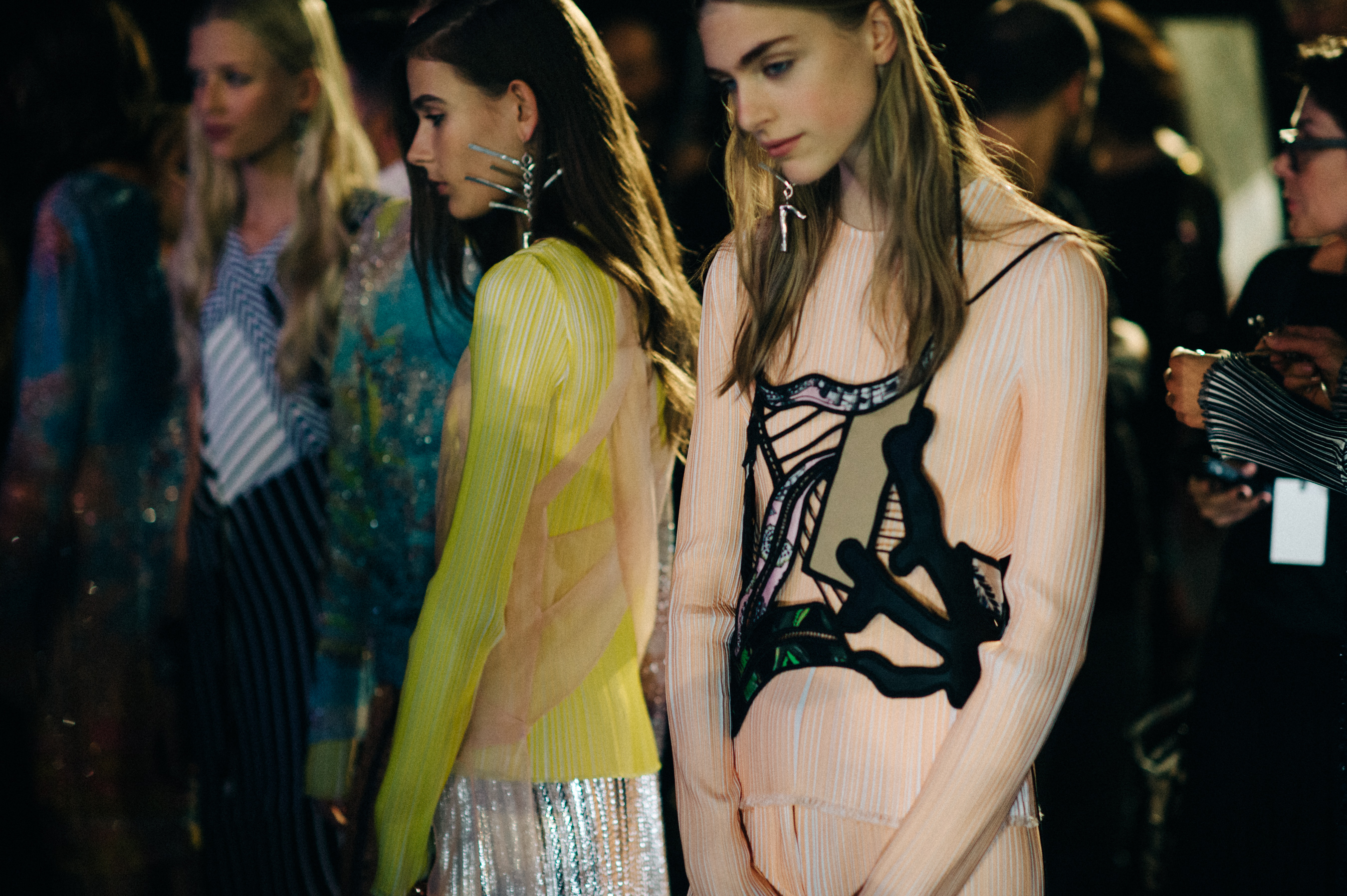 Models lined up before the show