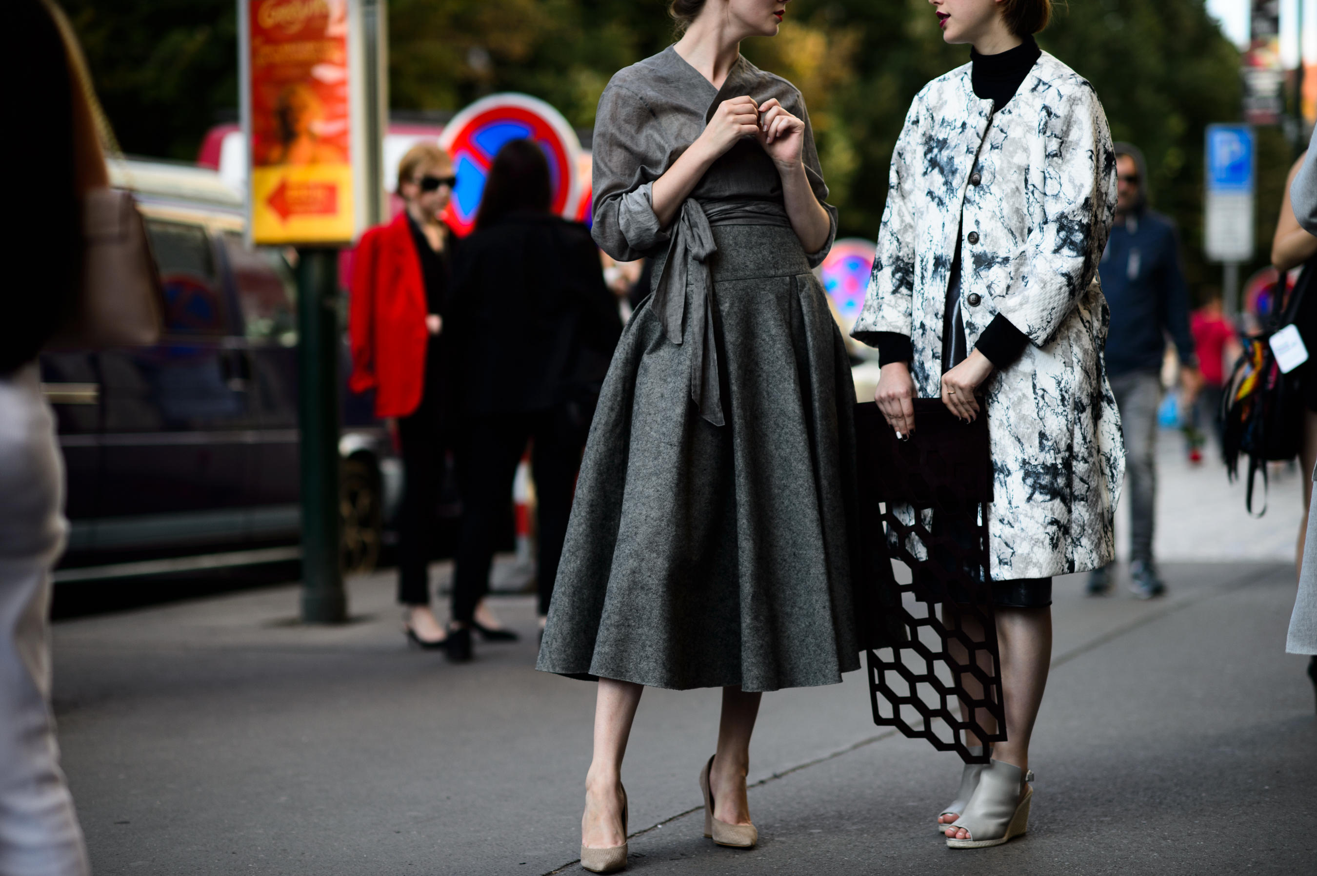 Two women talking