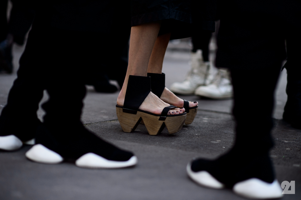 Close up on three pairs of shoes