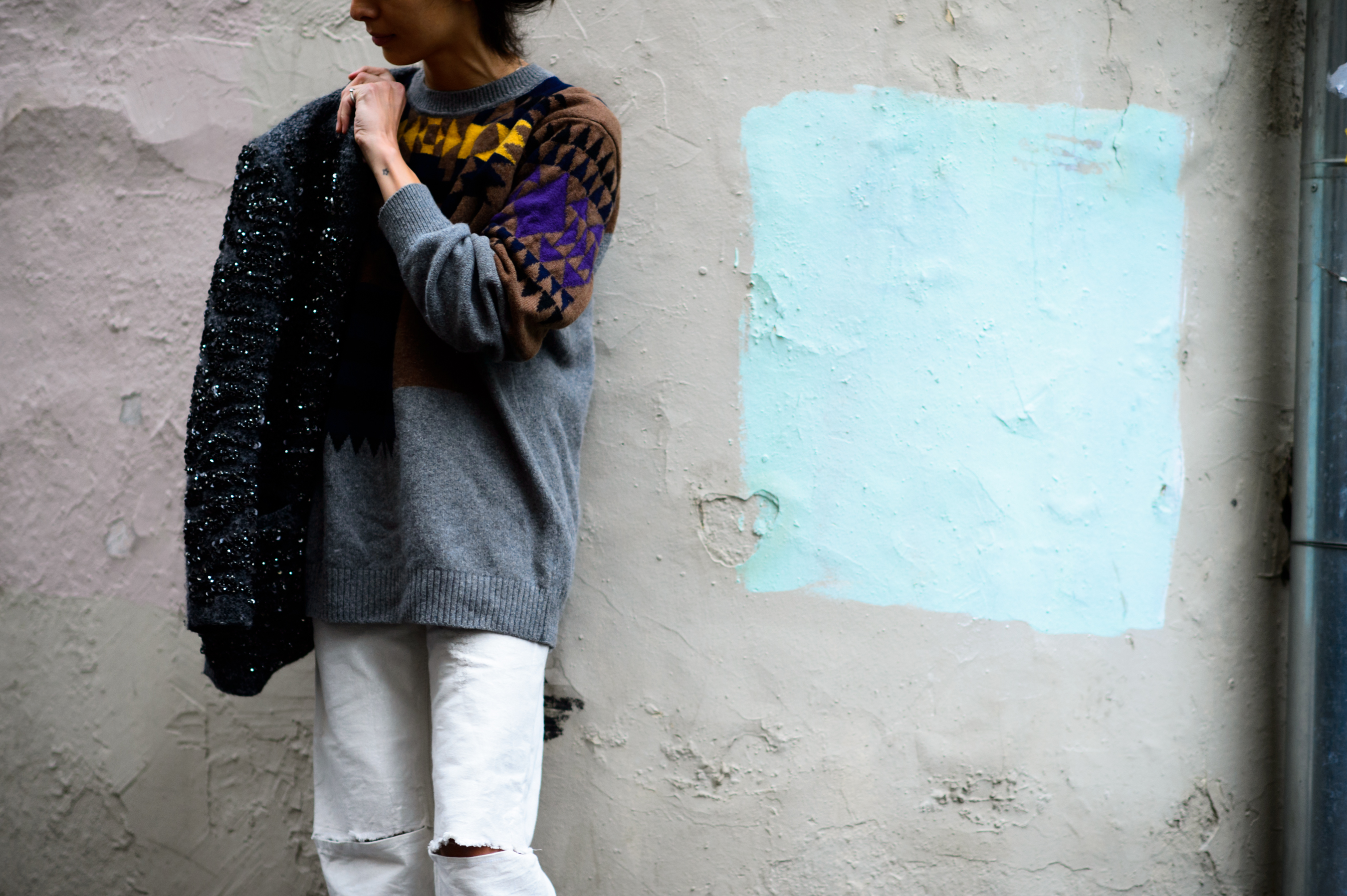 Georgian girl wearing sweater with print