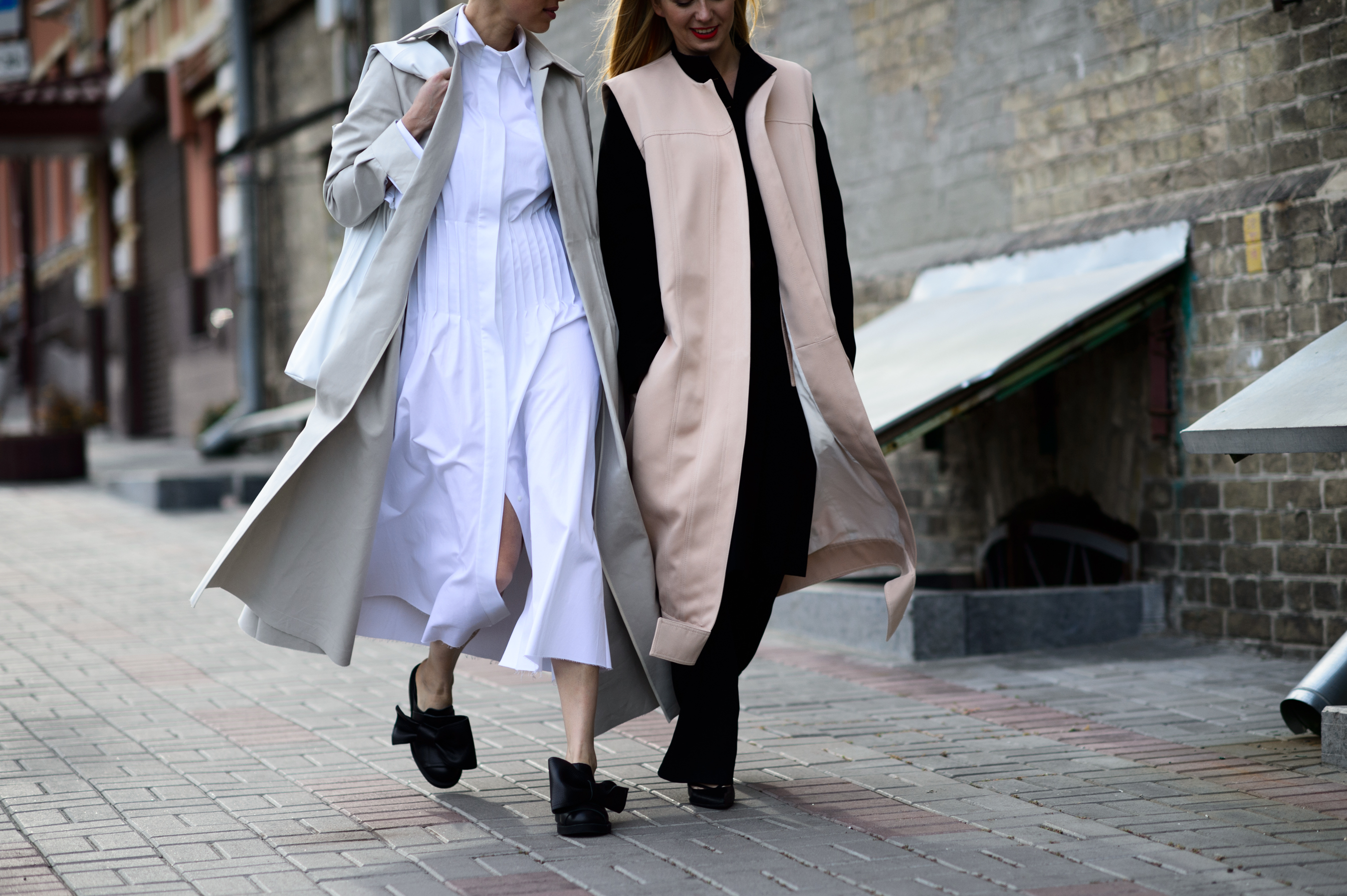 Two girls walking