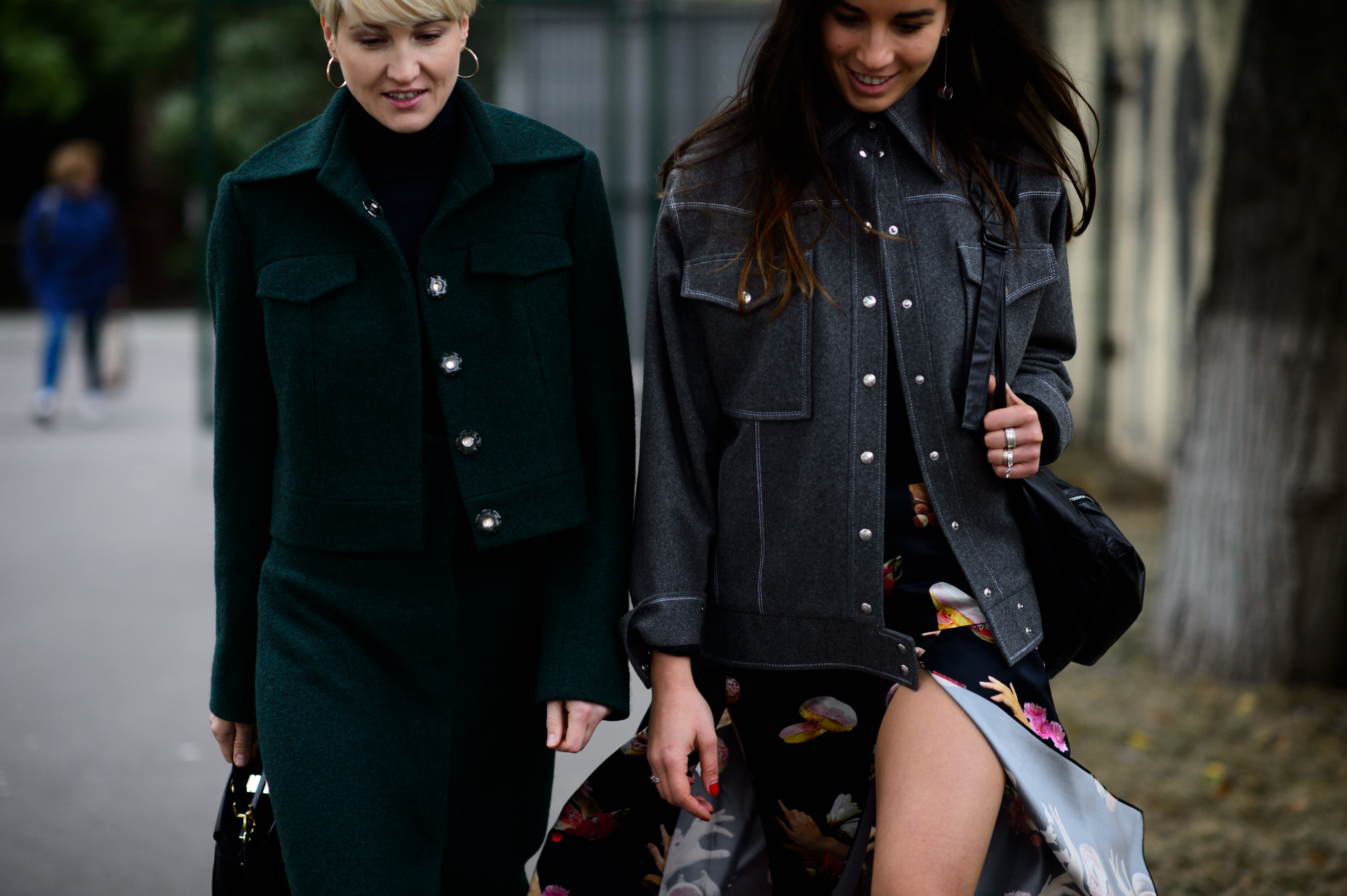 Two girls walking together