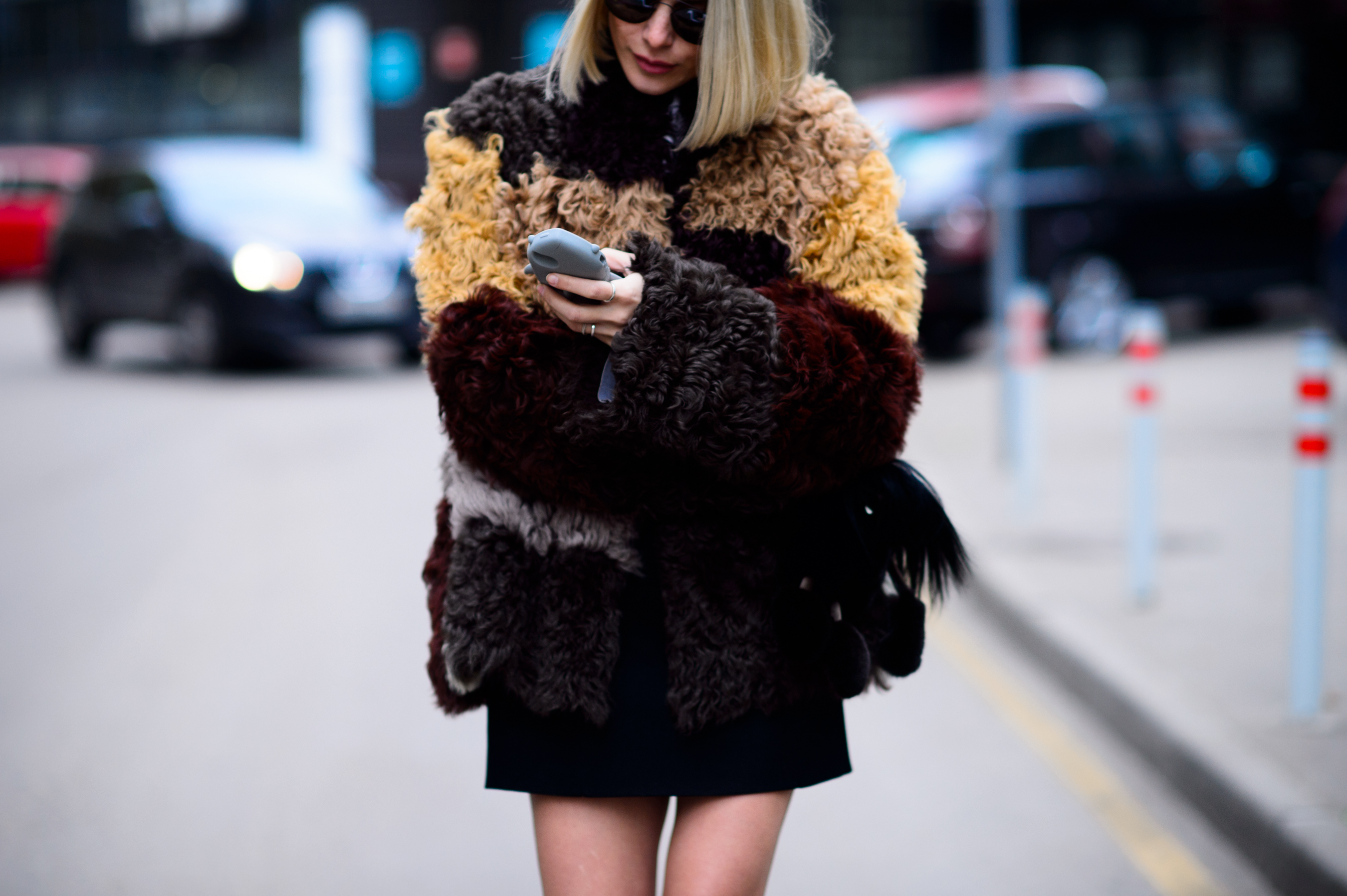 Russian girl wearing furcoat