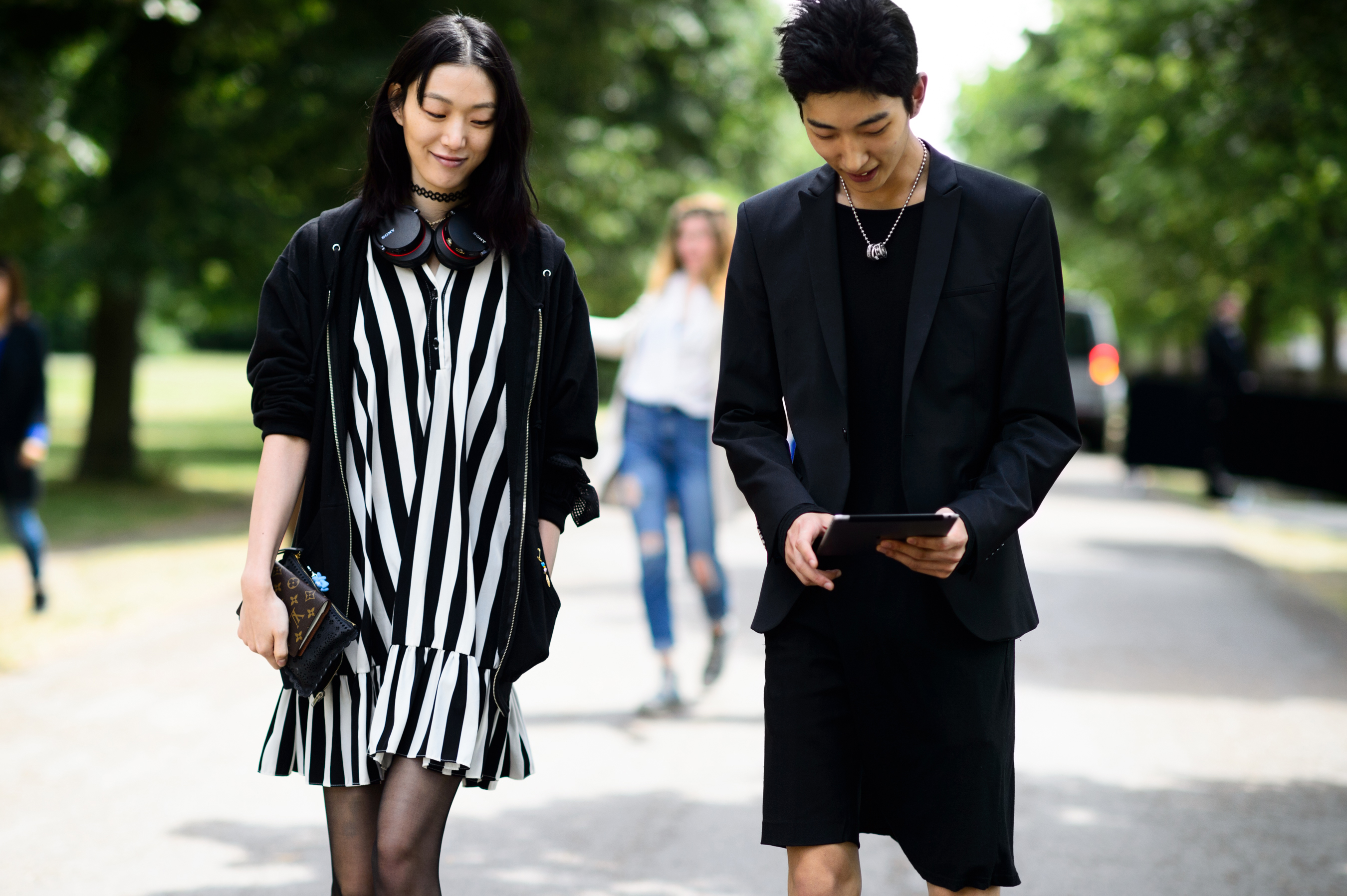 Two Korean models after the show