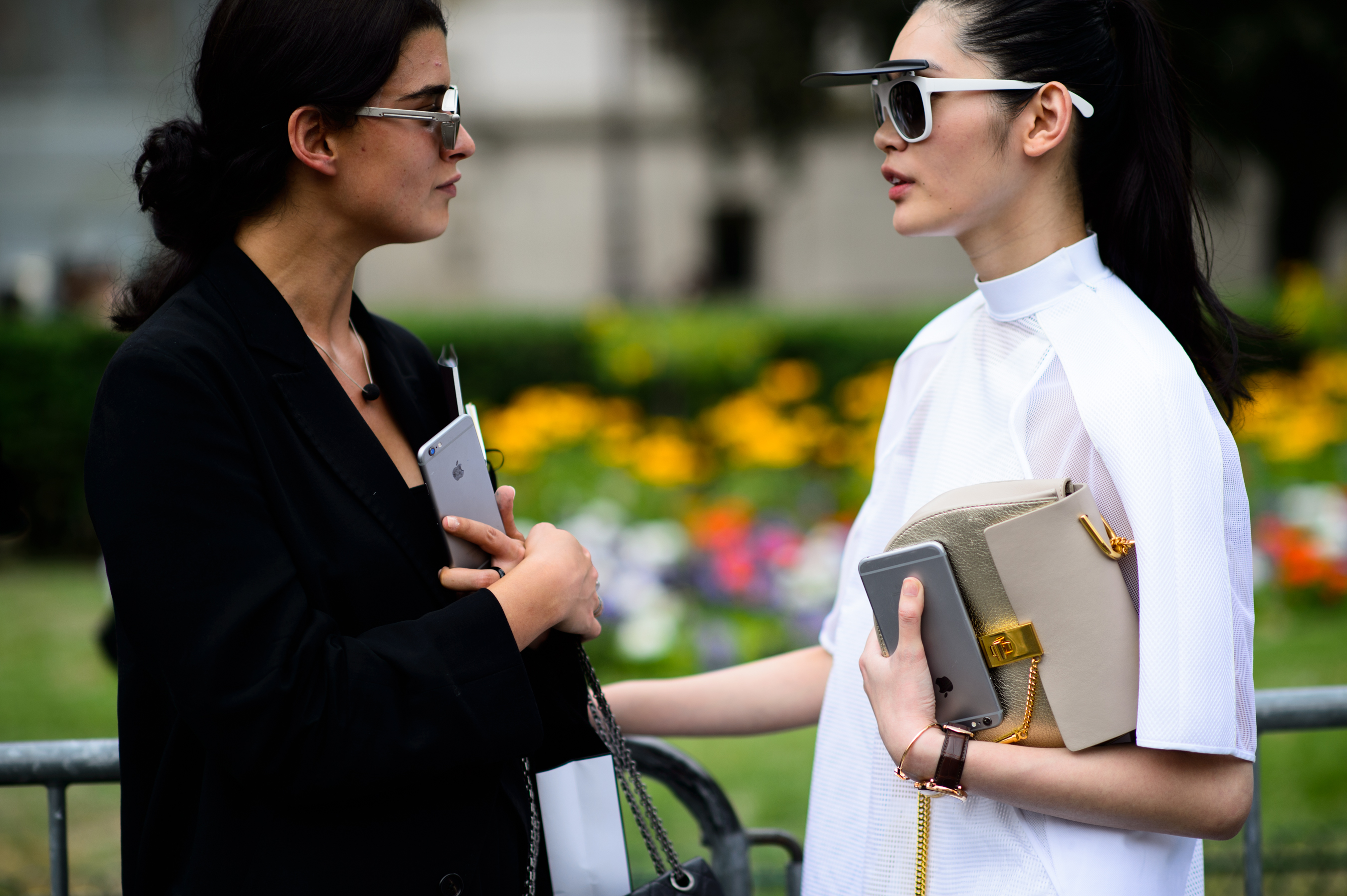 Two women in glasses after the show