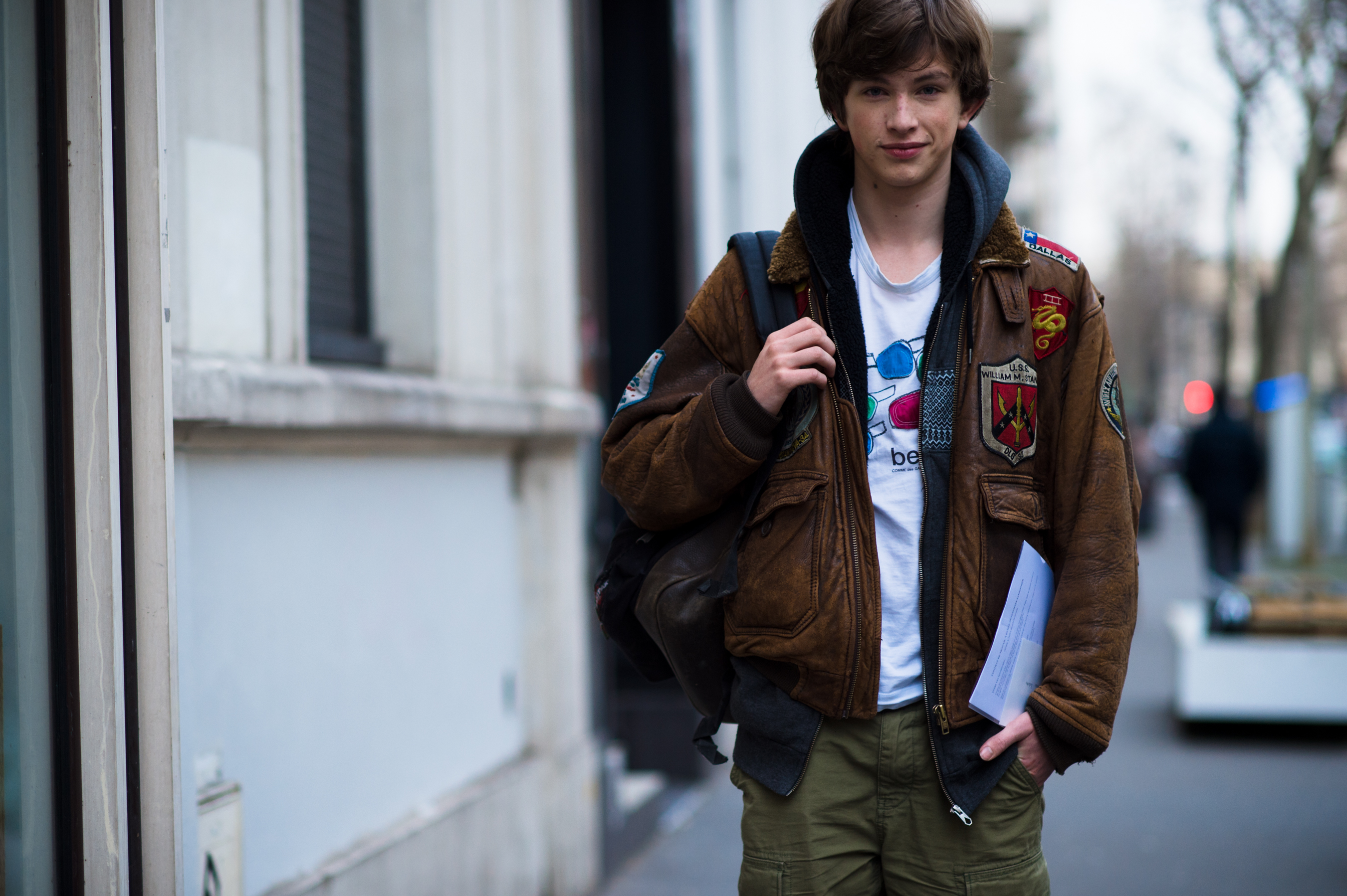 Male model after the show of a Russian designer