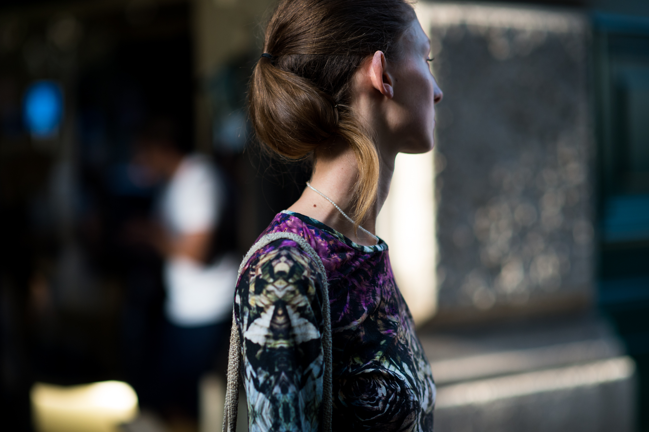 Model with braided hair