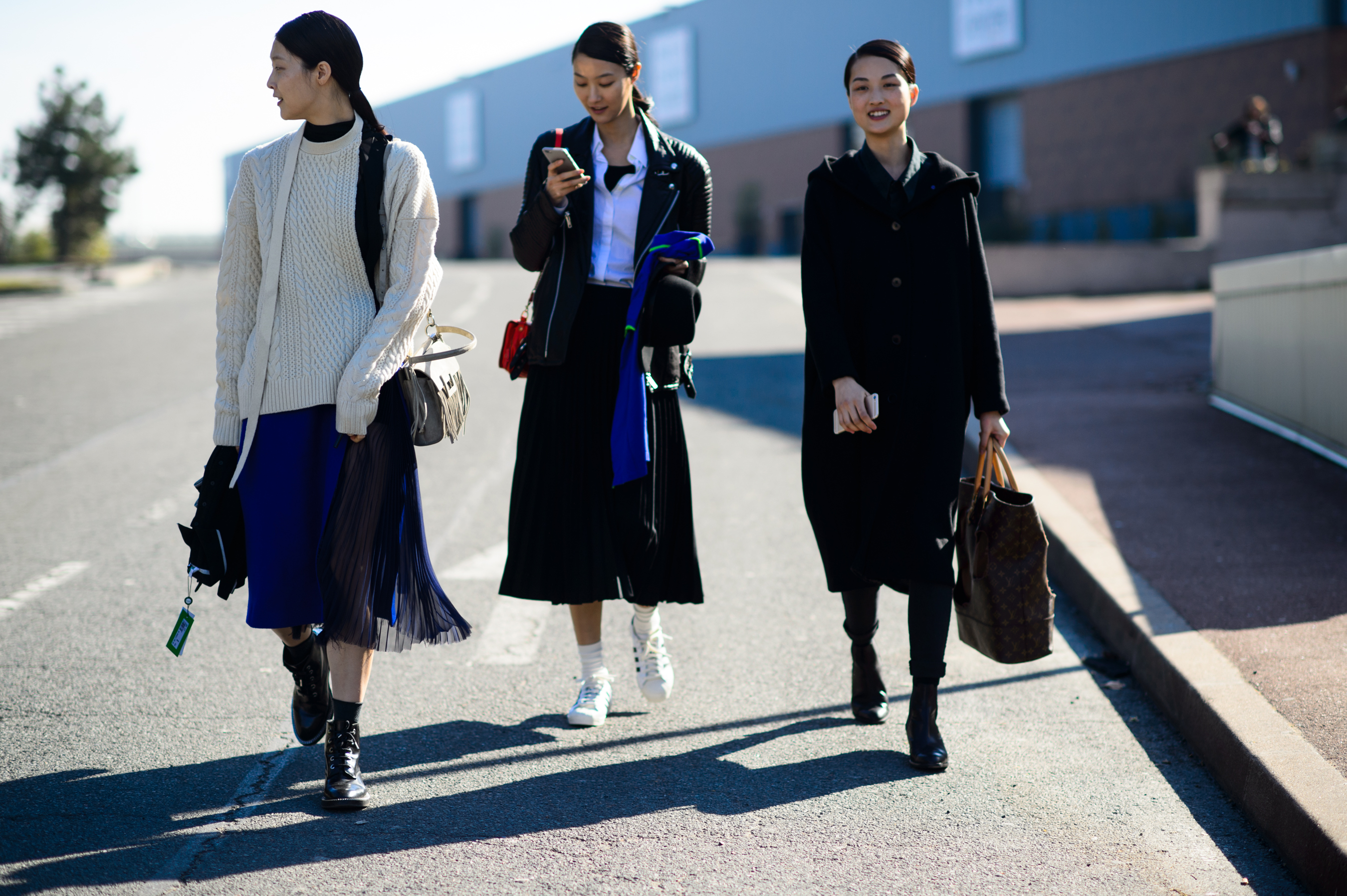 Three Asian models after the show