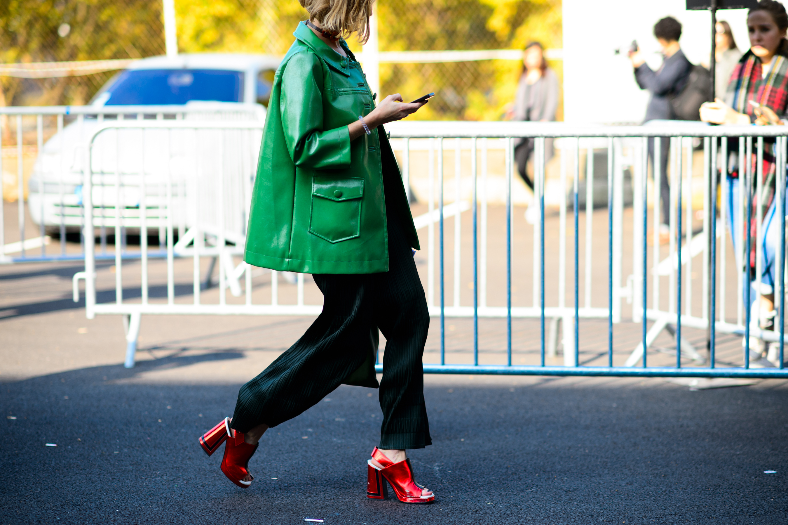 Woman leaving the show