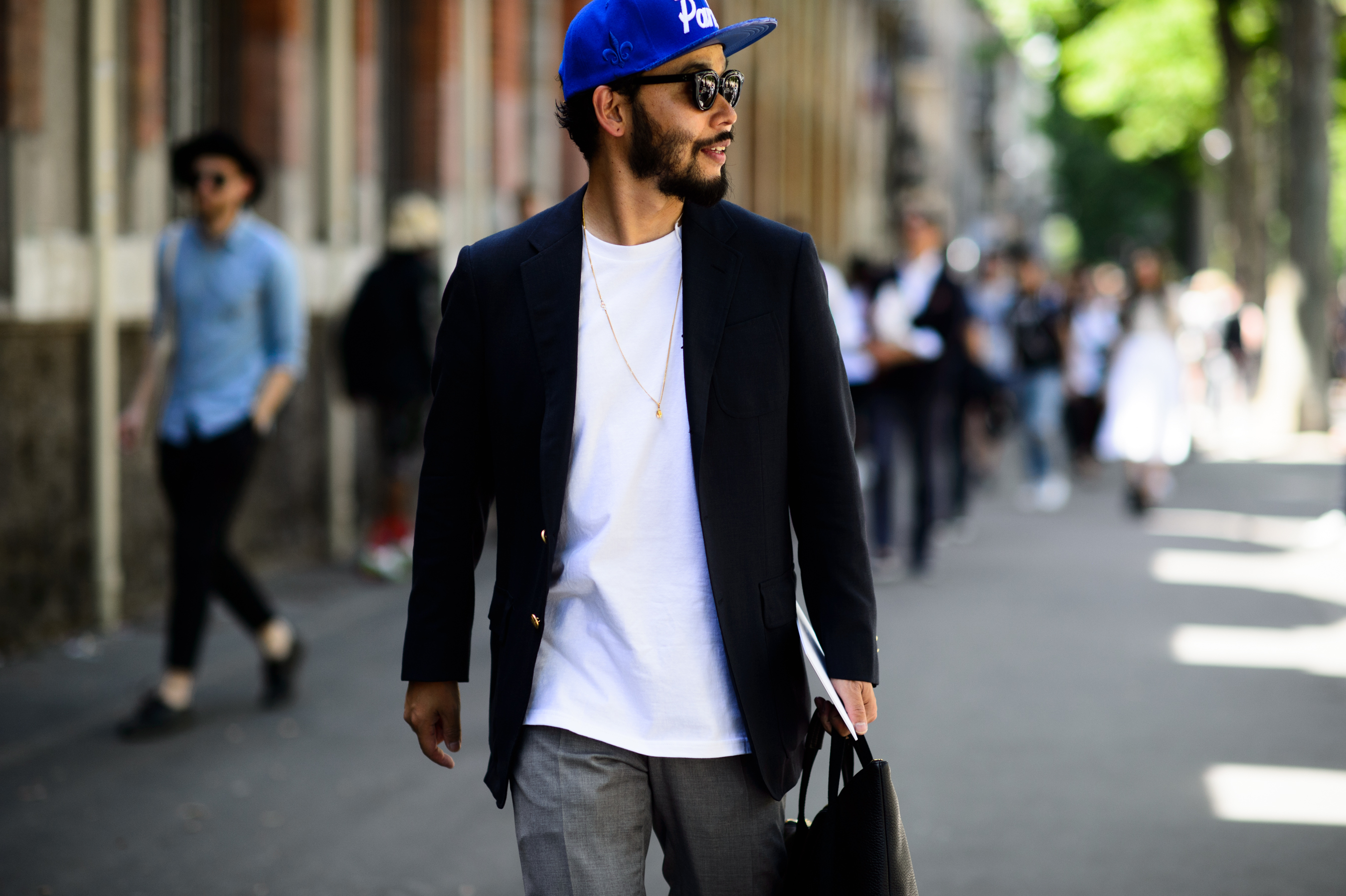 Man in blue hat after the show