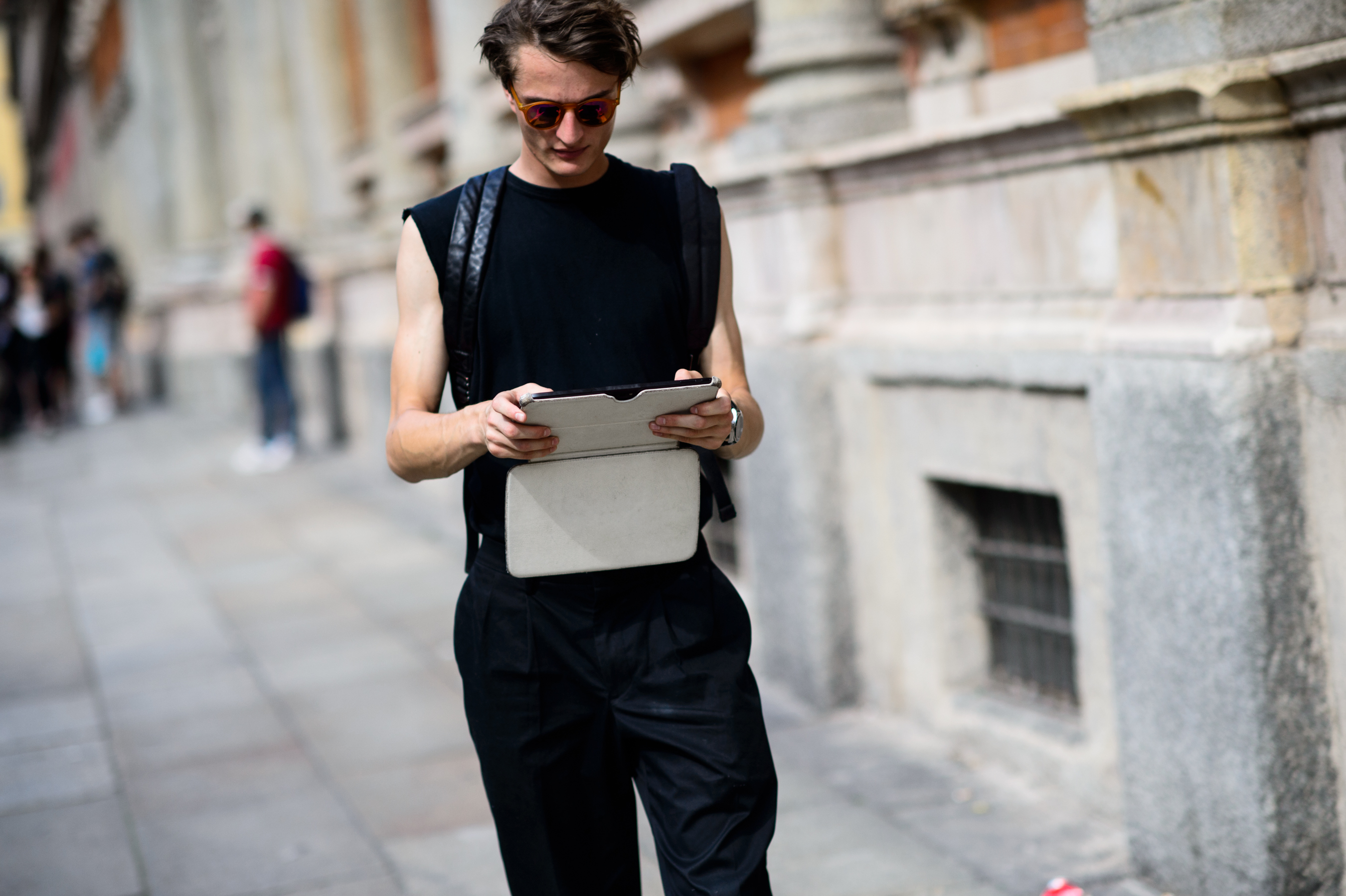 Male model after the show