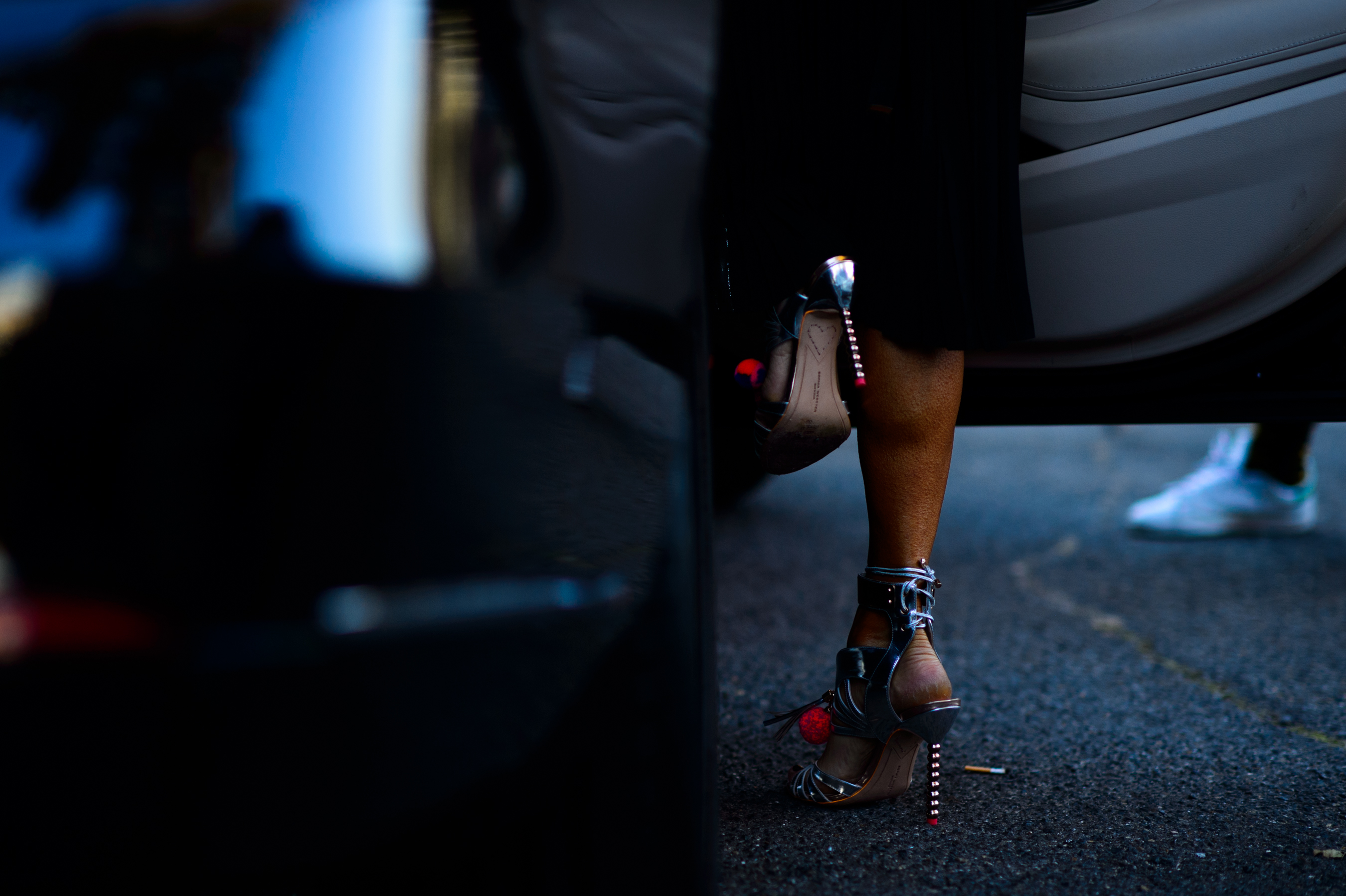 Japanese Vogue editor getting in the car