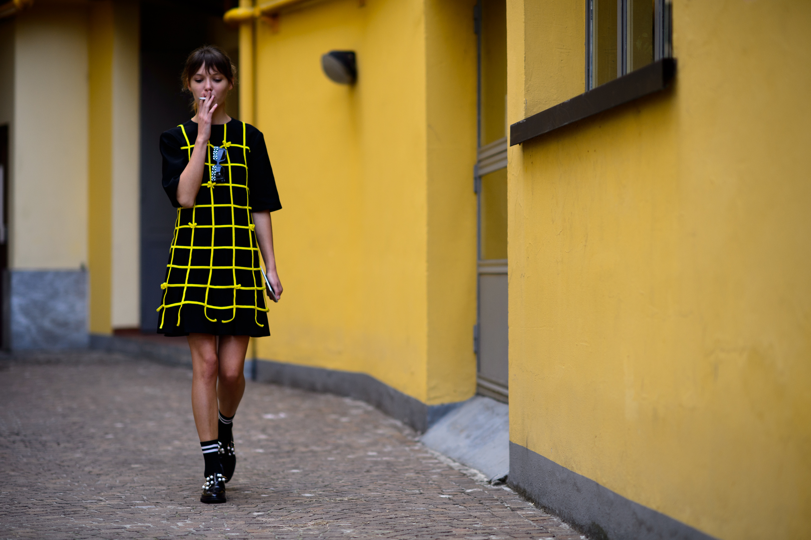 Ukrainian designer smoking before the show