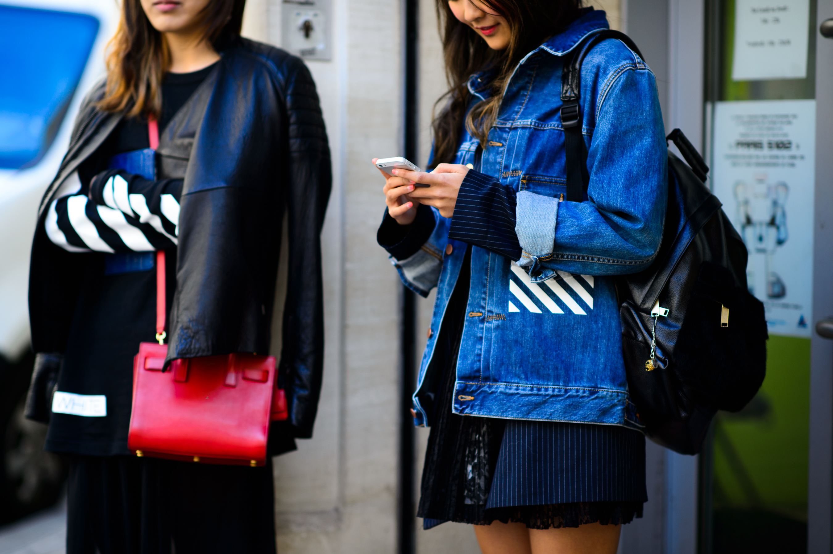 two girls in Off-white outfits