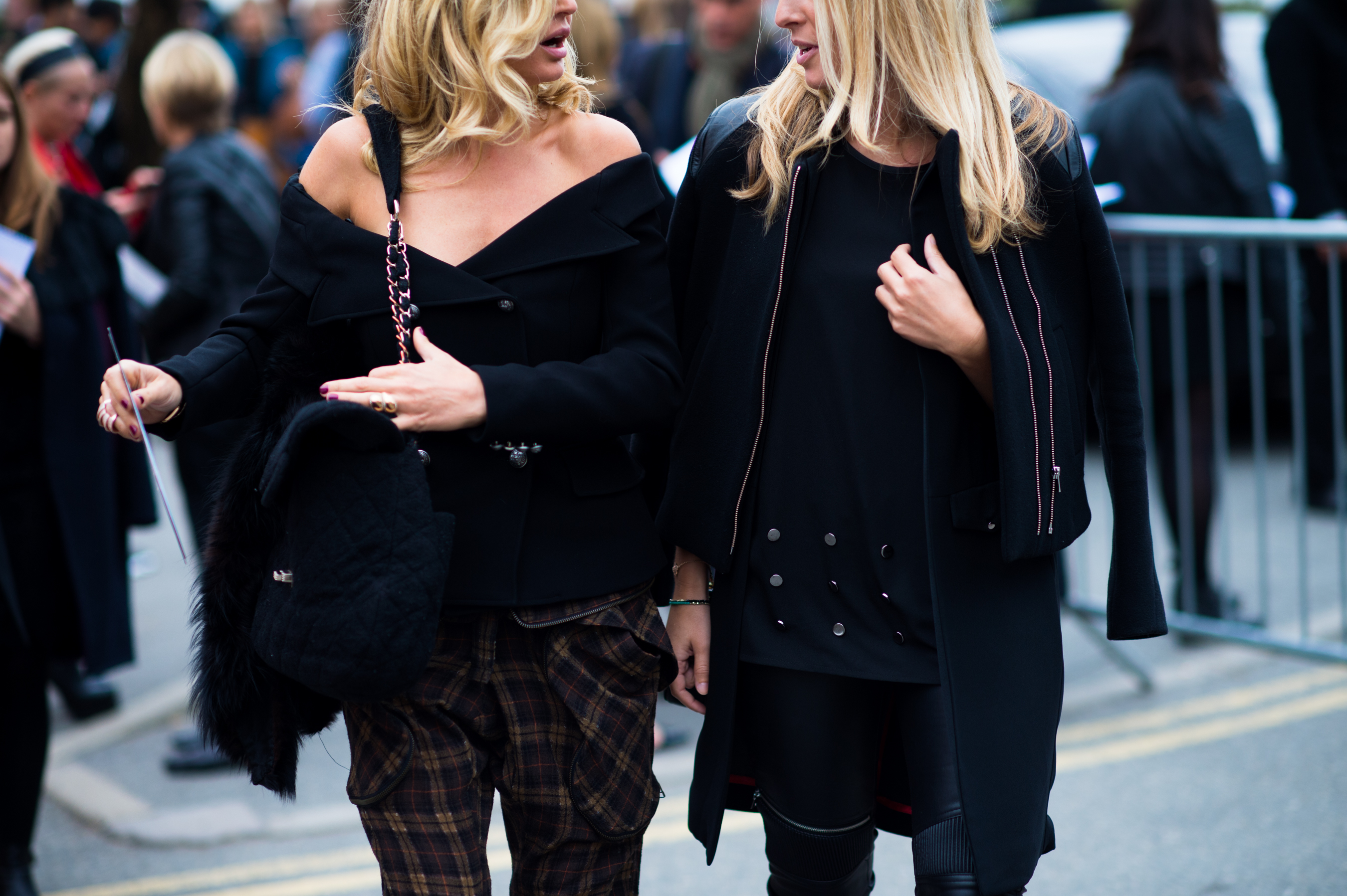 Two women arriving at the show