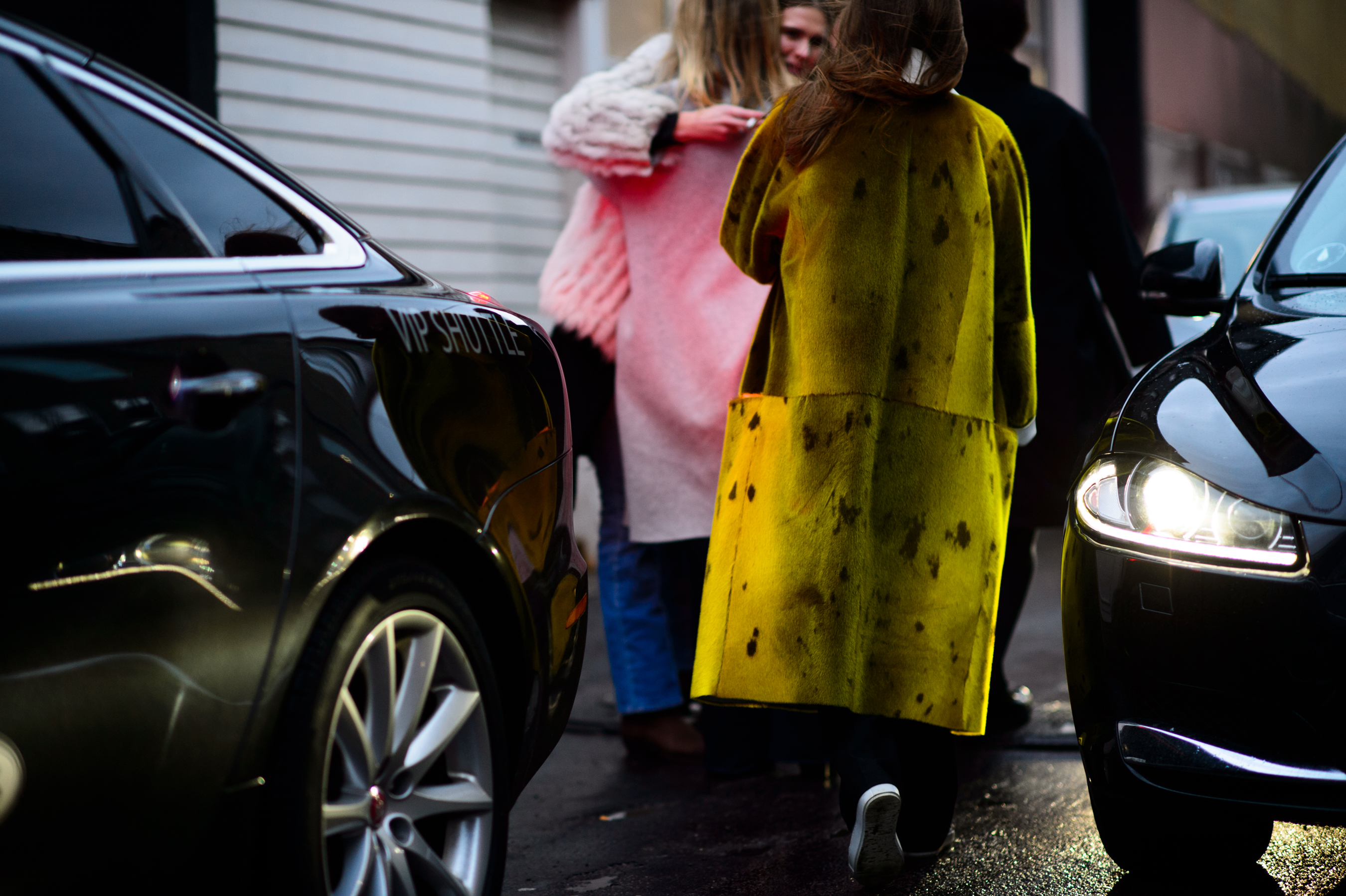 Group of women before the show of Danish designer