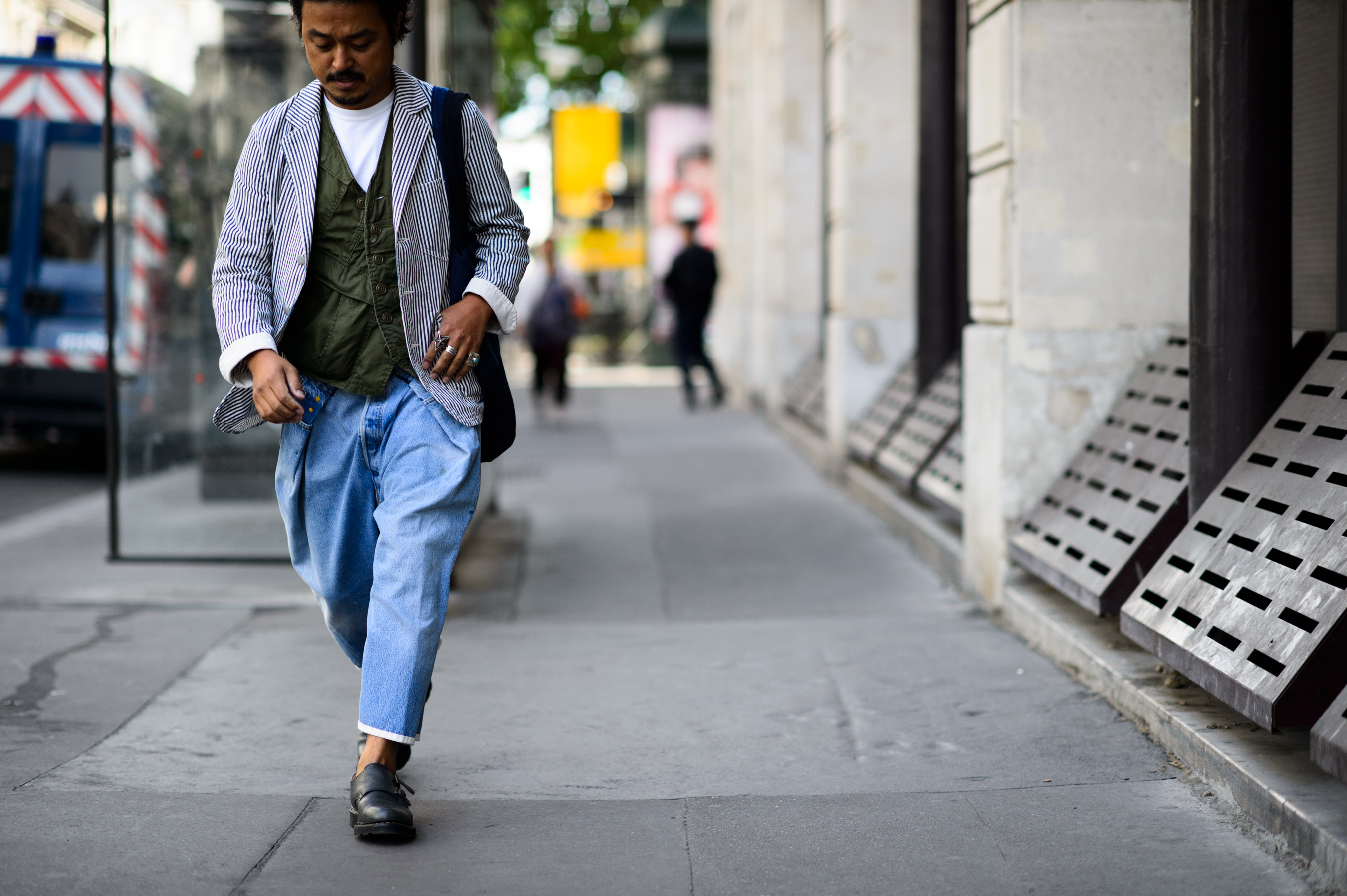 Man wearing suit before the show