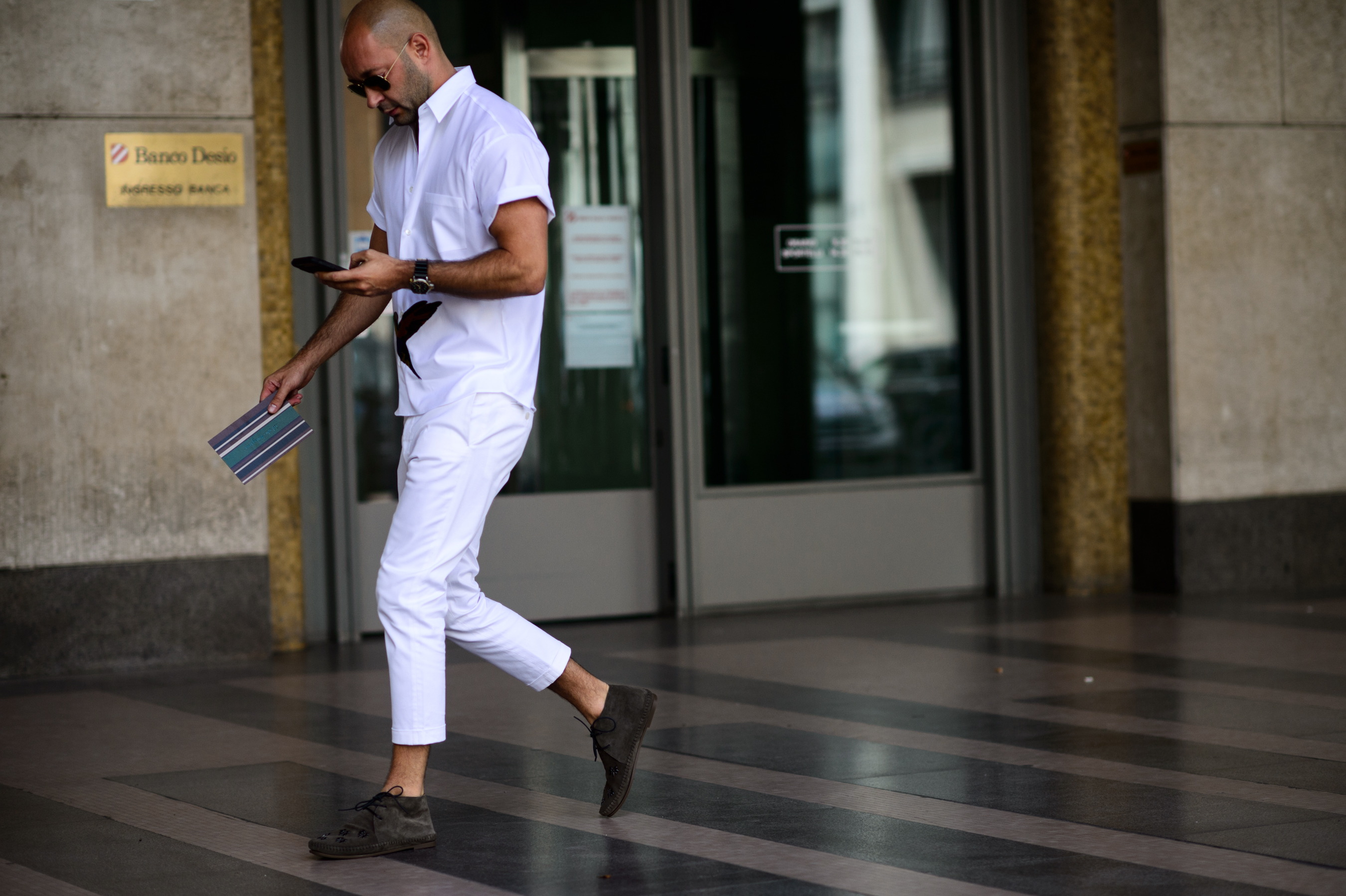 Man wearing white cotton outfit