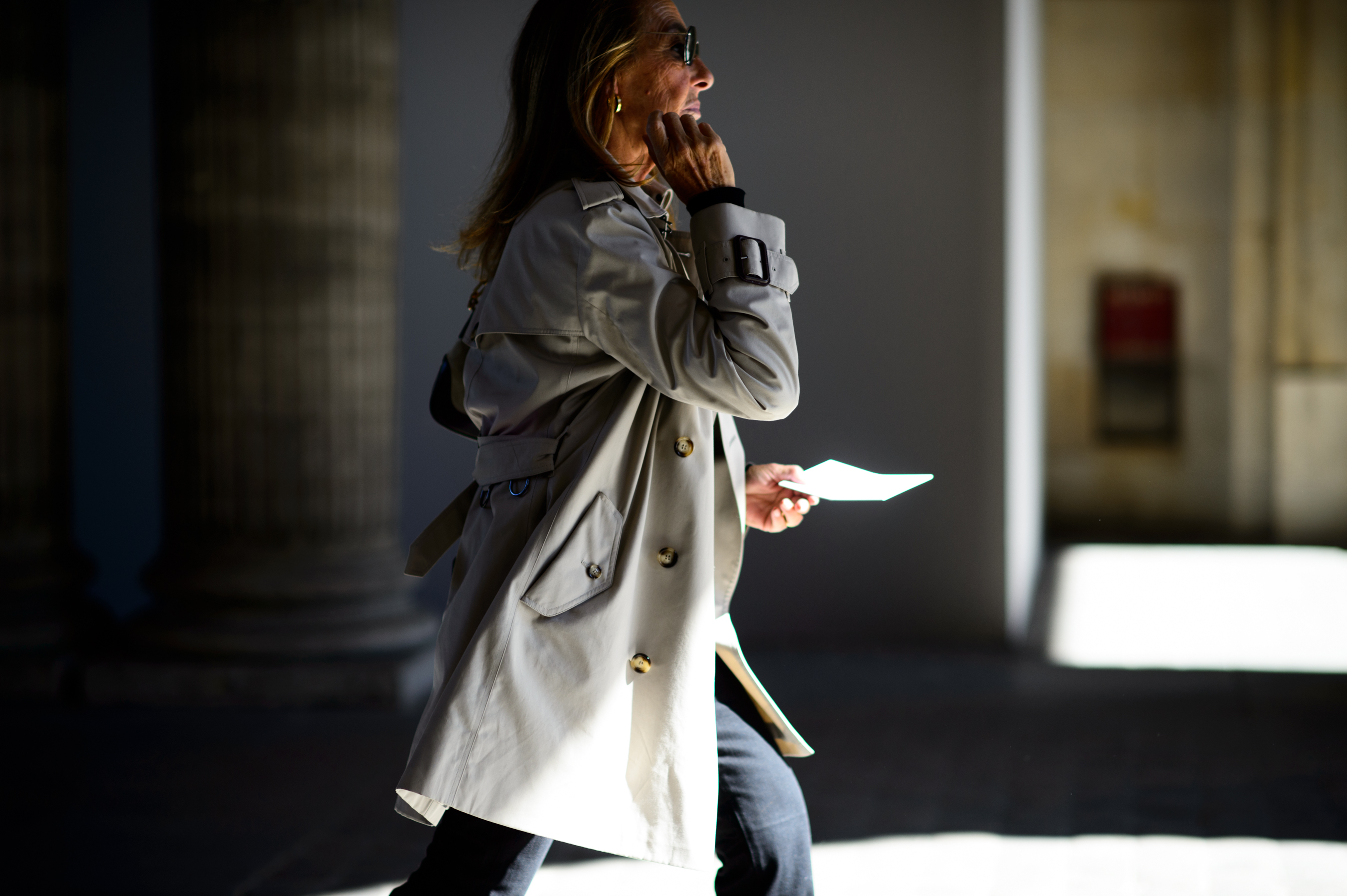 Stylist arriving to Christian Dior show