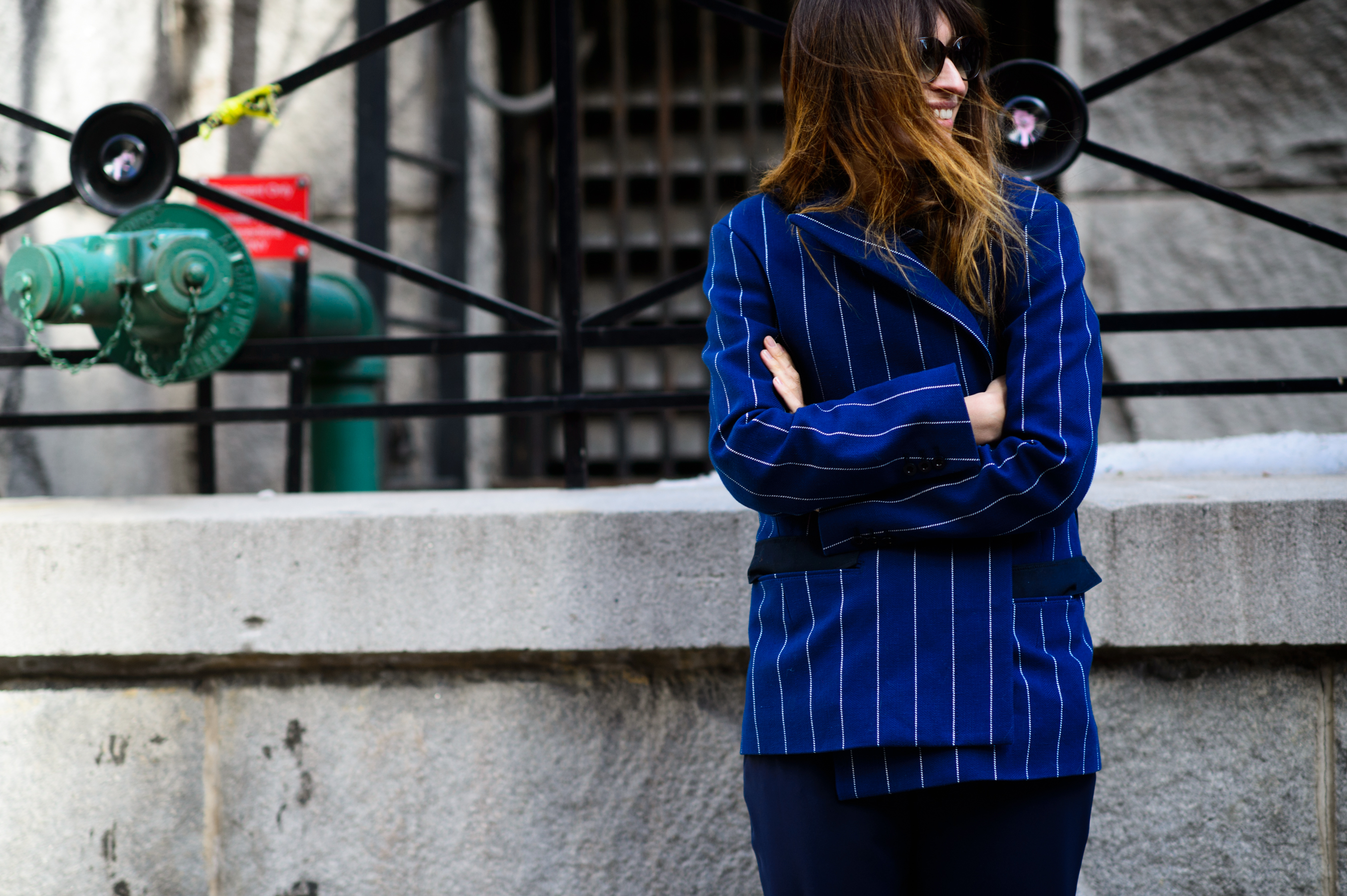 French woman wearing blue blazer
