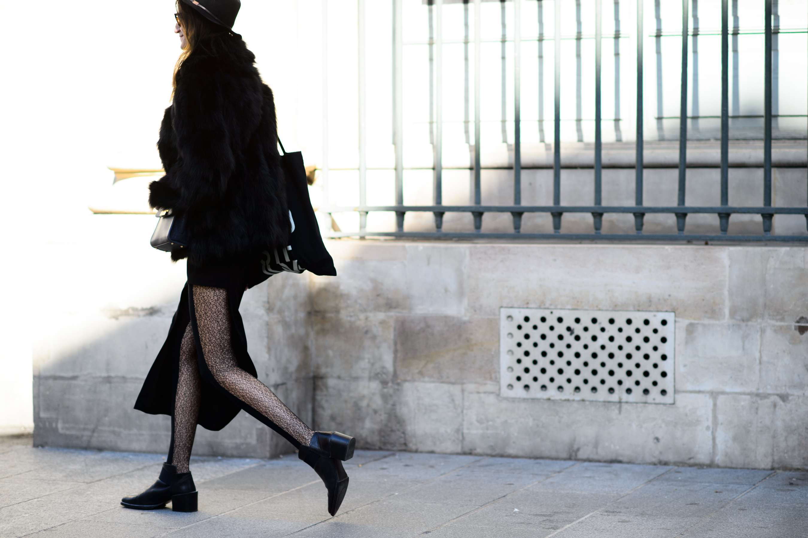 Woman wearing black before the show