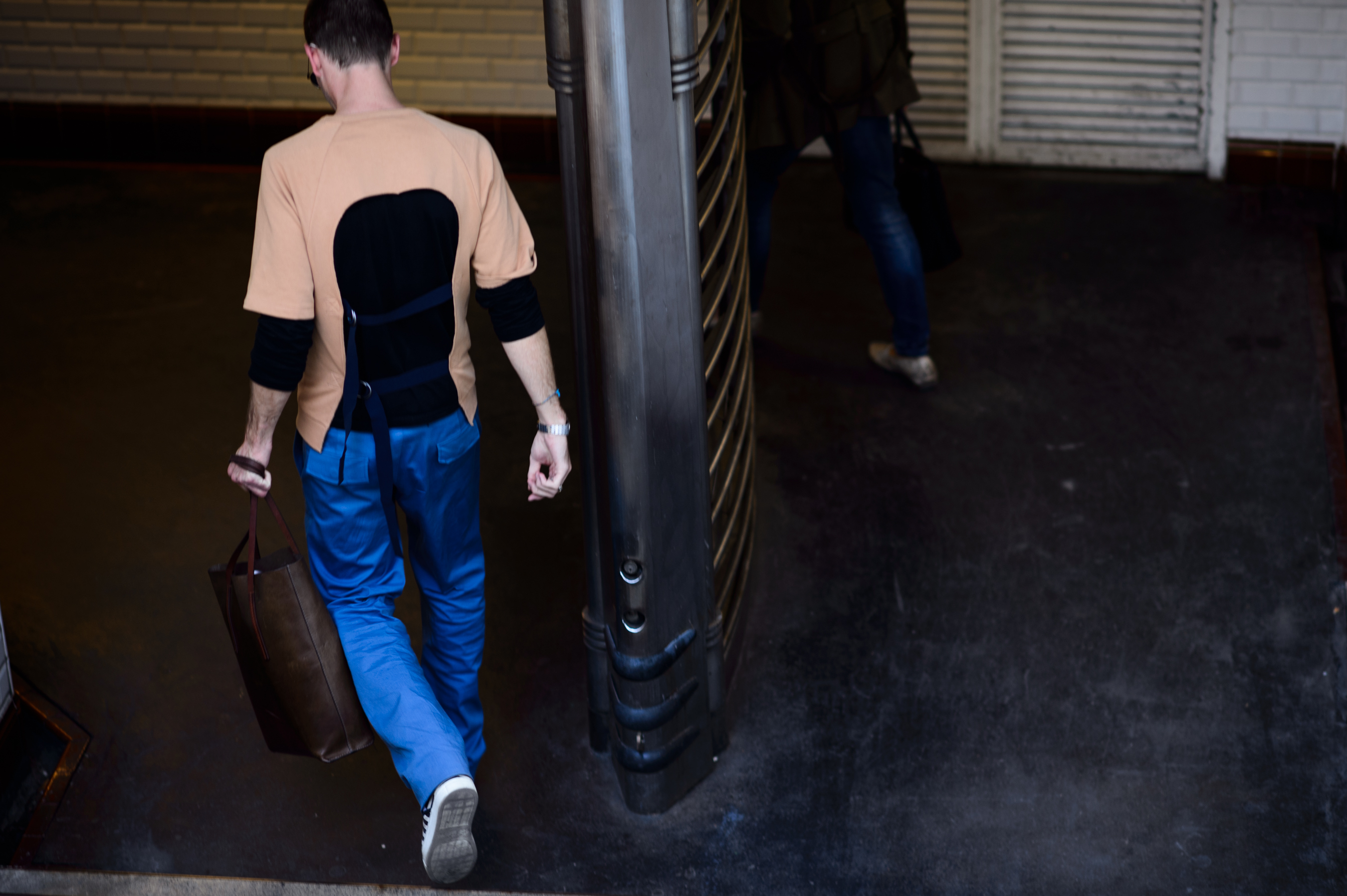Man leaving the show