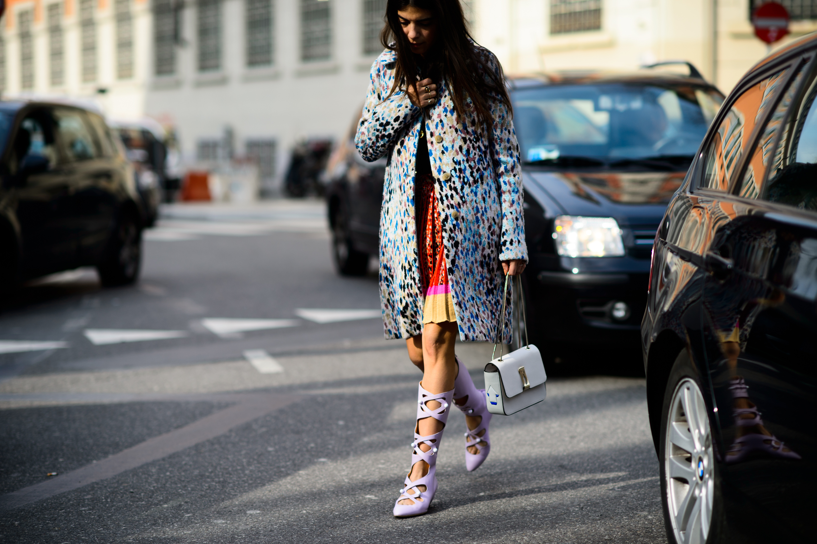 Woman wearing colourful clothes
