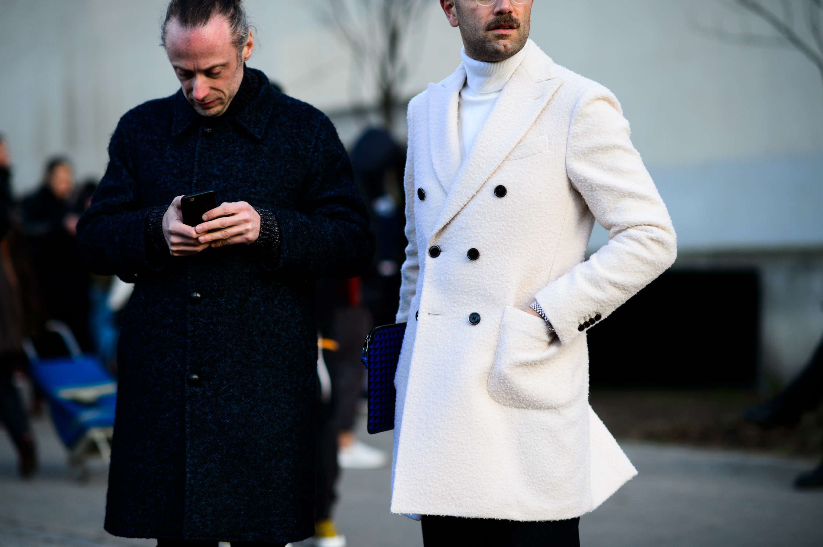 Two fashion journalists after Dior Homme show