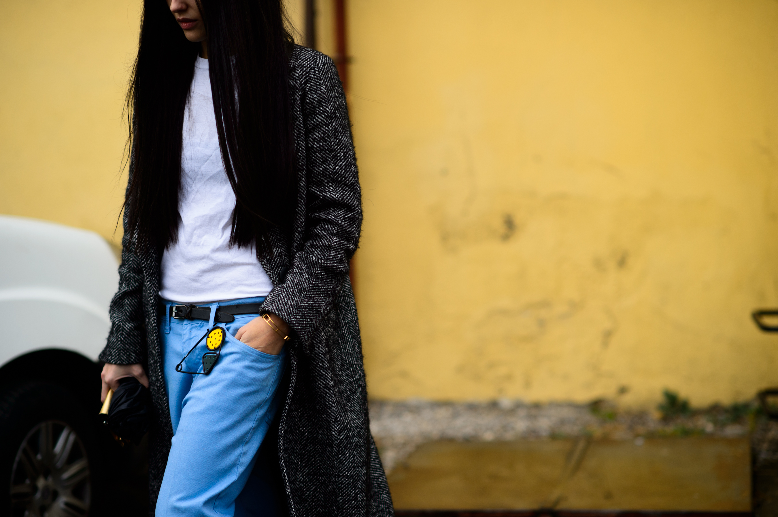 Italian stylist at at the Pitti Uomo venue
