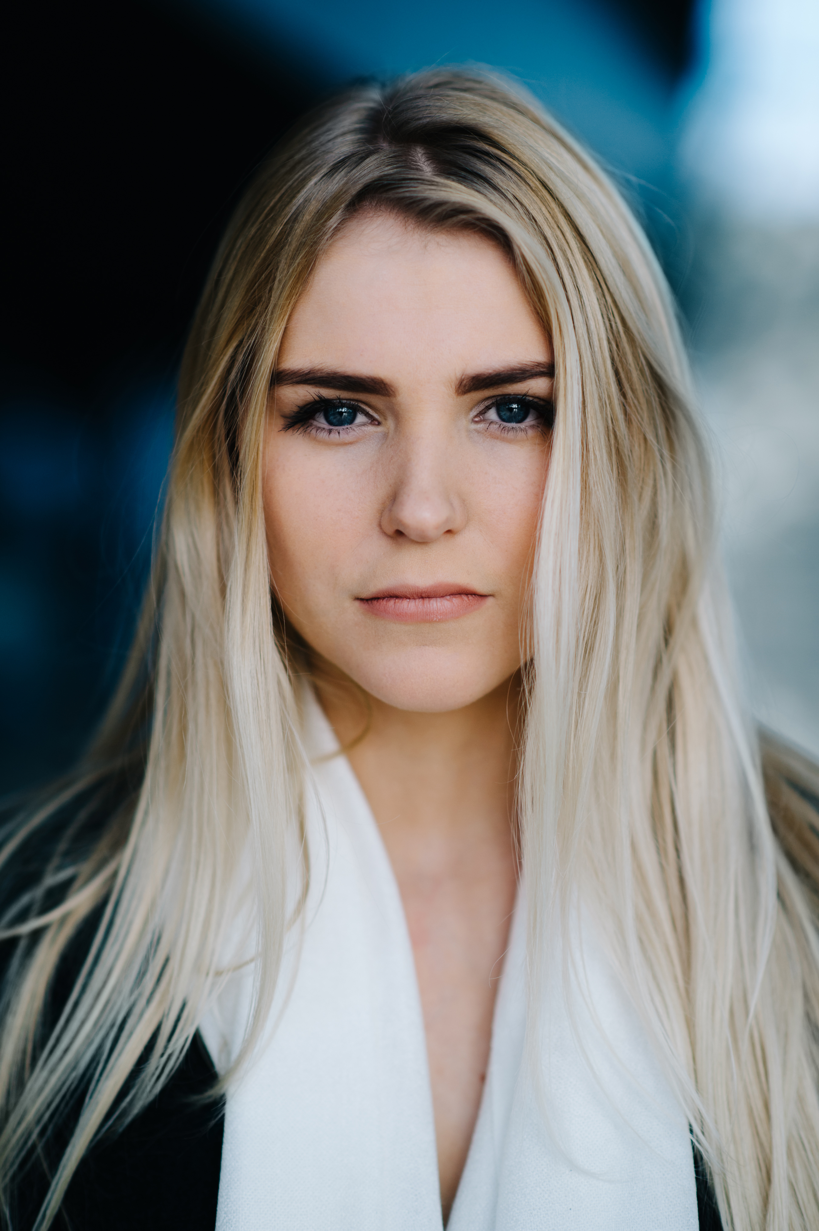 Portrait of a girl with white hair