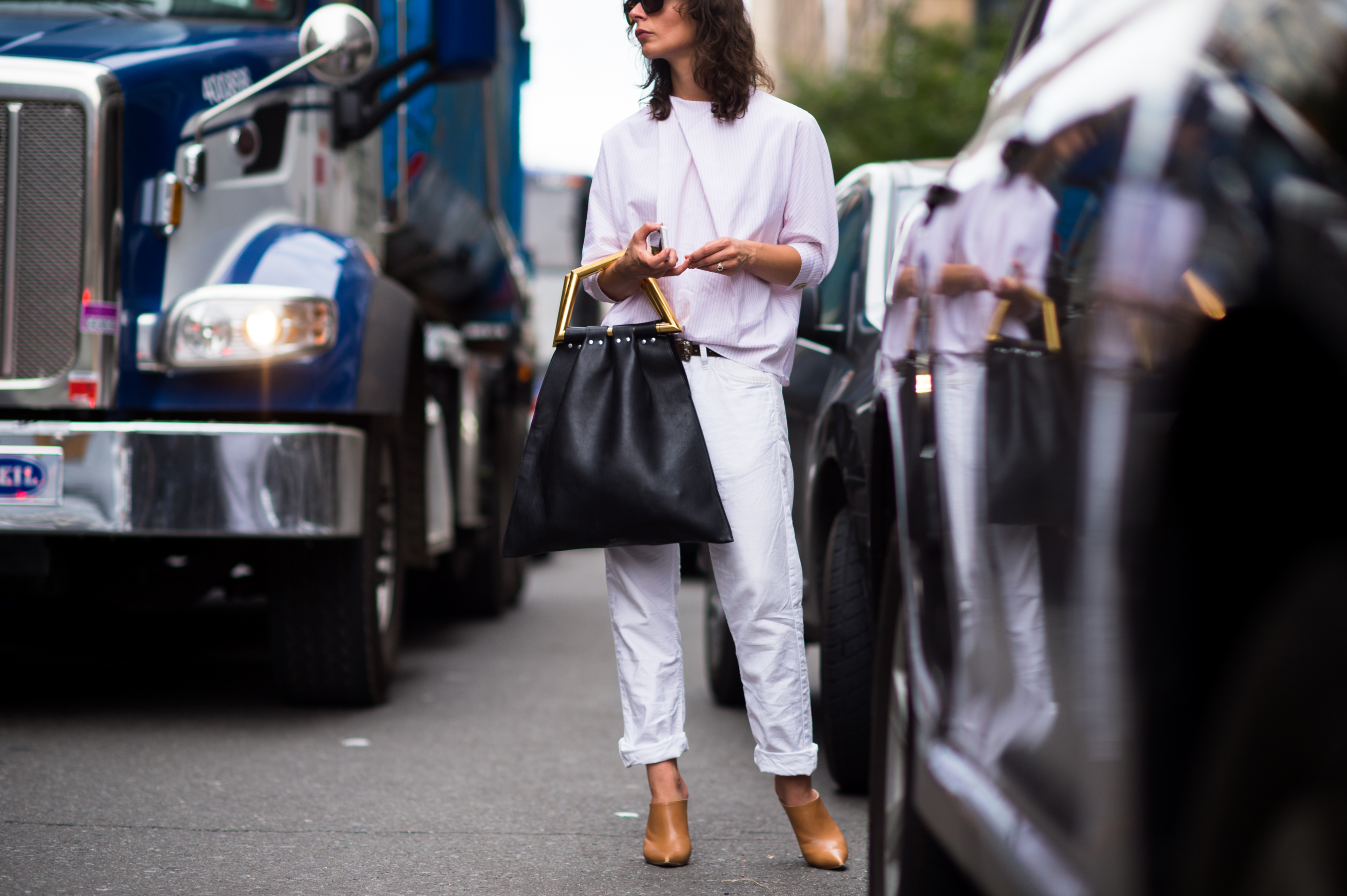 Norwegian blogger wearing white