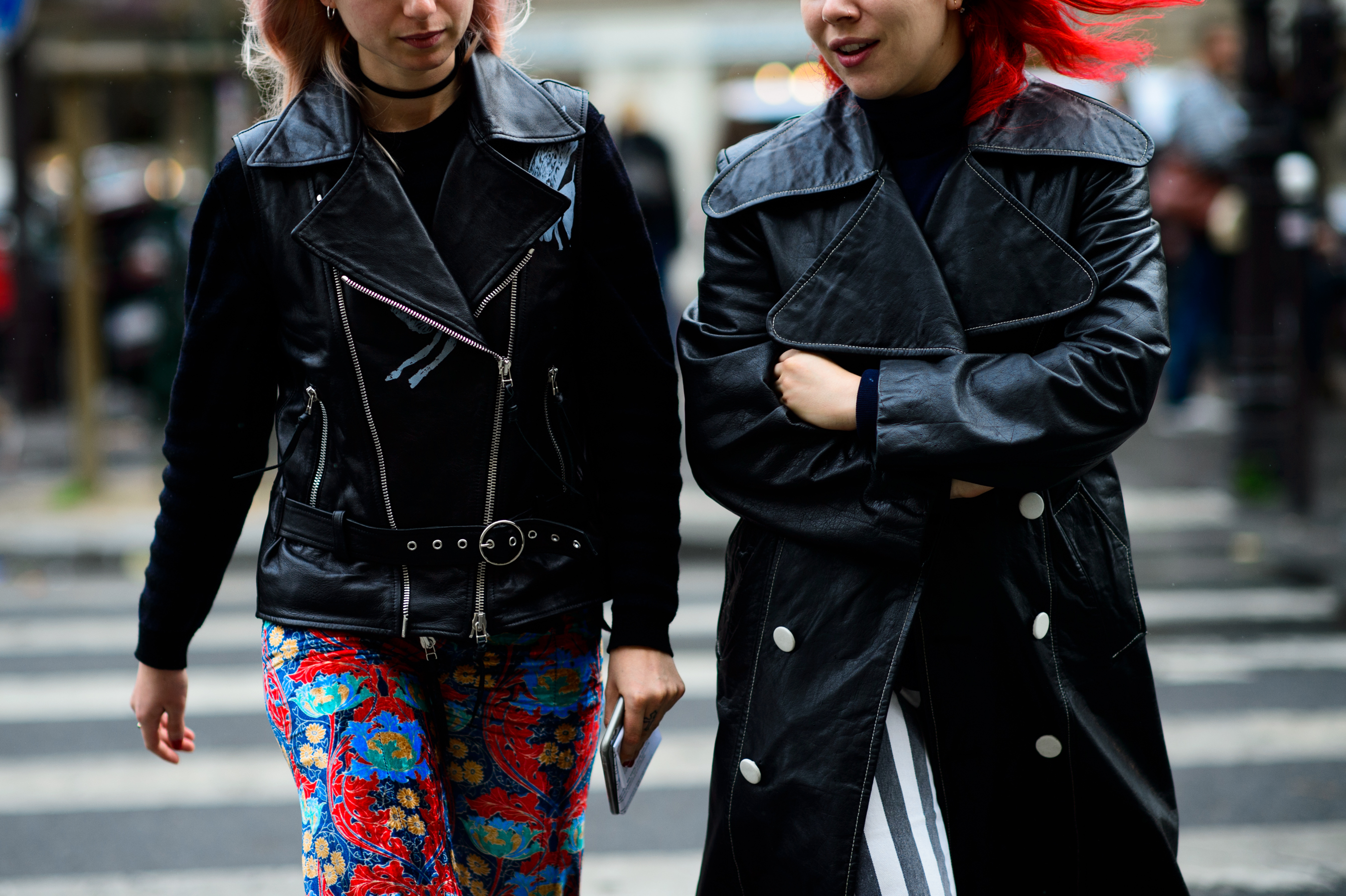 Two British editors arriving to a show